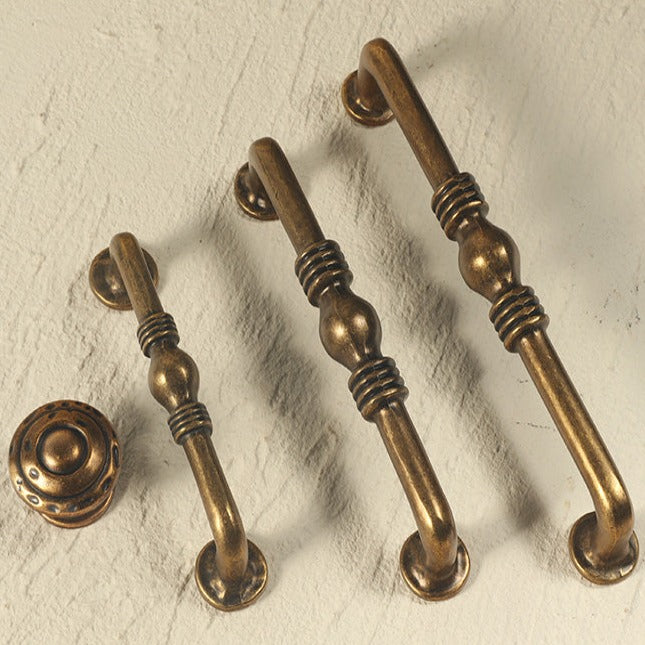 Large bulk outlet lot of vintage antique brass colonial style dresser pulls hardware