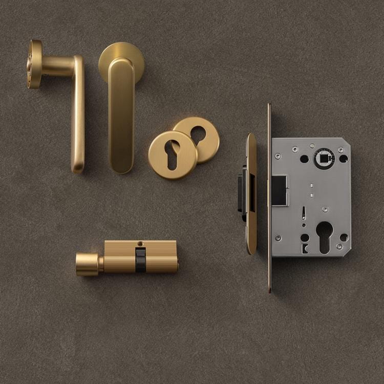 Brass Door Lock Indoor Bedroom Door Lock Simple Luxurious French Style Silent Door Handle