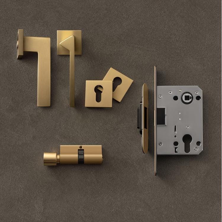 Modern Copper Interior Door Lock Luxury Bathroom Lock Villa Door Handle