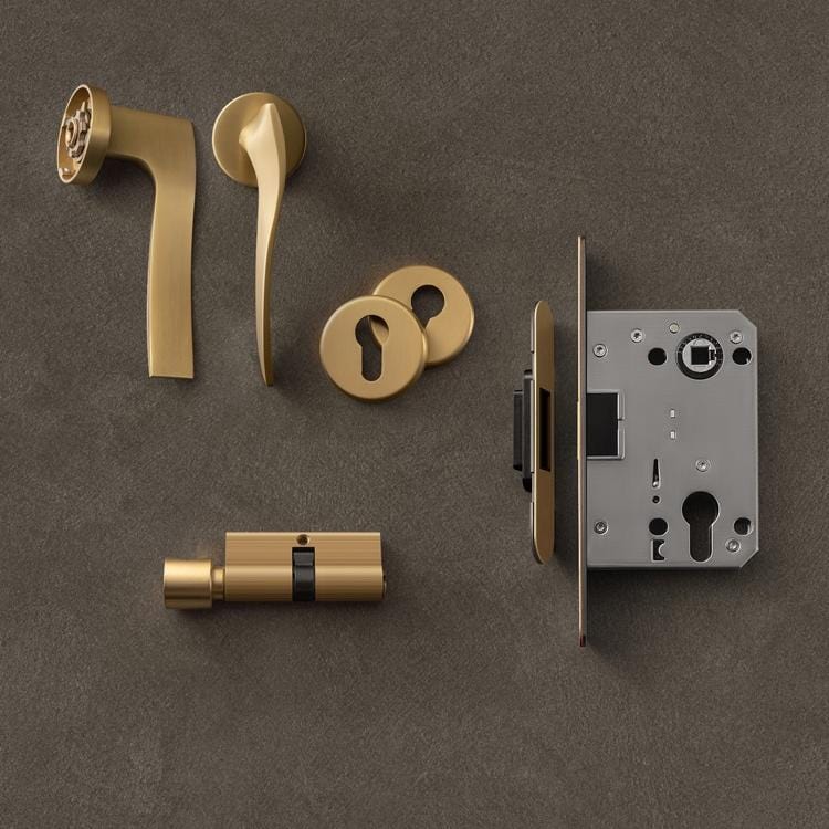 Solid Brass Interior Door Lock Luxury Bedroom Europe Door Lock with Key Whole Set