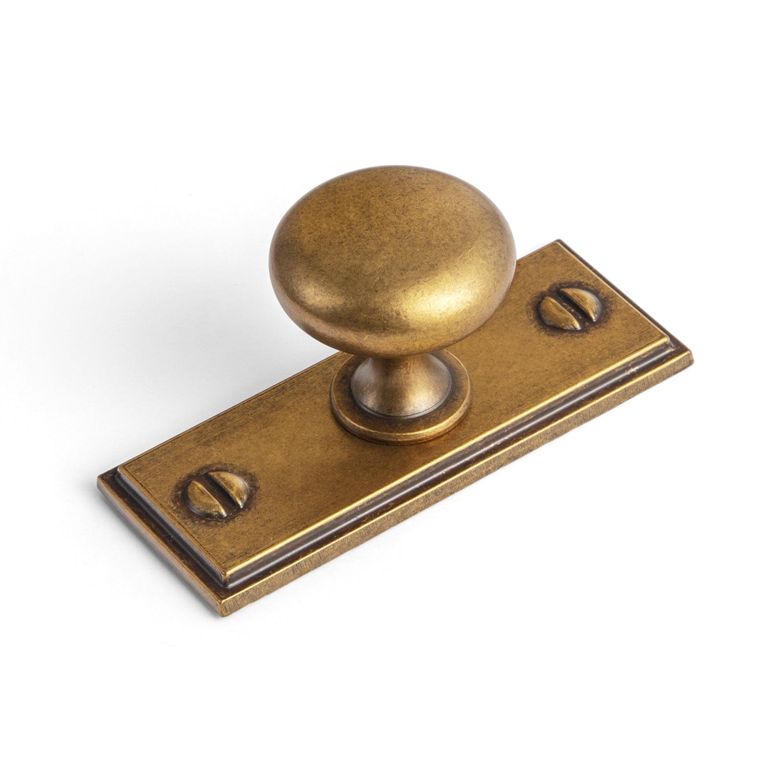 Antique Brass Zinc Alloy Cabinet Knob with Back Plate Single Hole Center Cabinet Hardware for Bedroom Kitchen