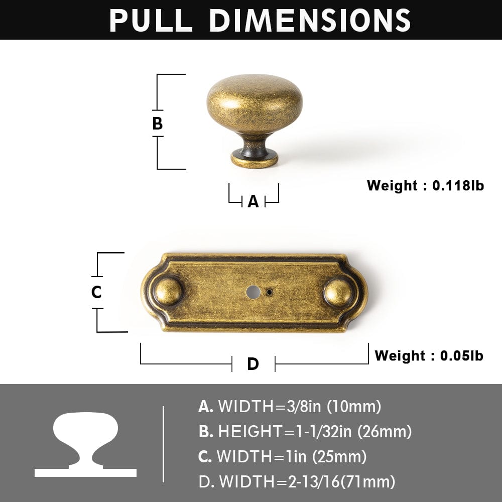 Goo-Ki 1.14" Diameter Mushroom Knob