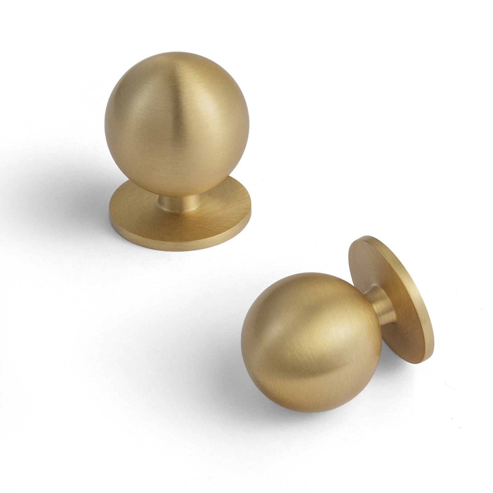 Goo-Ki 1.2'' Diameter Knob / 6 Pack Brushed Brass Cabinet Knobs Exquisite Hardware for Kitchen Distinctive Solid Brass Knobs