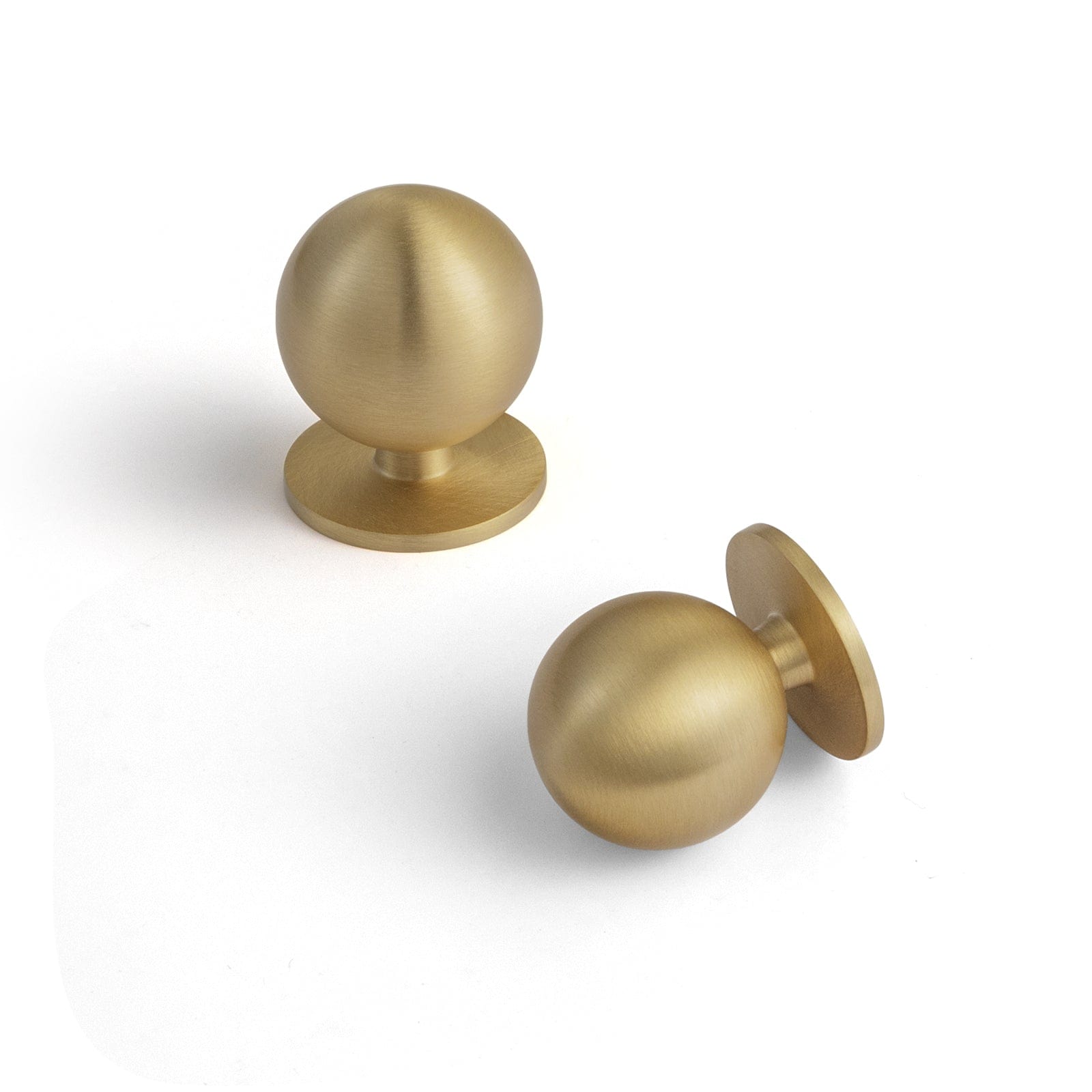 Goo-Ki 1'' Diameter Knob / 6 Pack Brushed Brass Cabinet Knobs Exquisite Hardware for Kitchen Distinctive Solid Brass Knobs