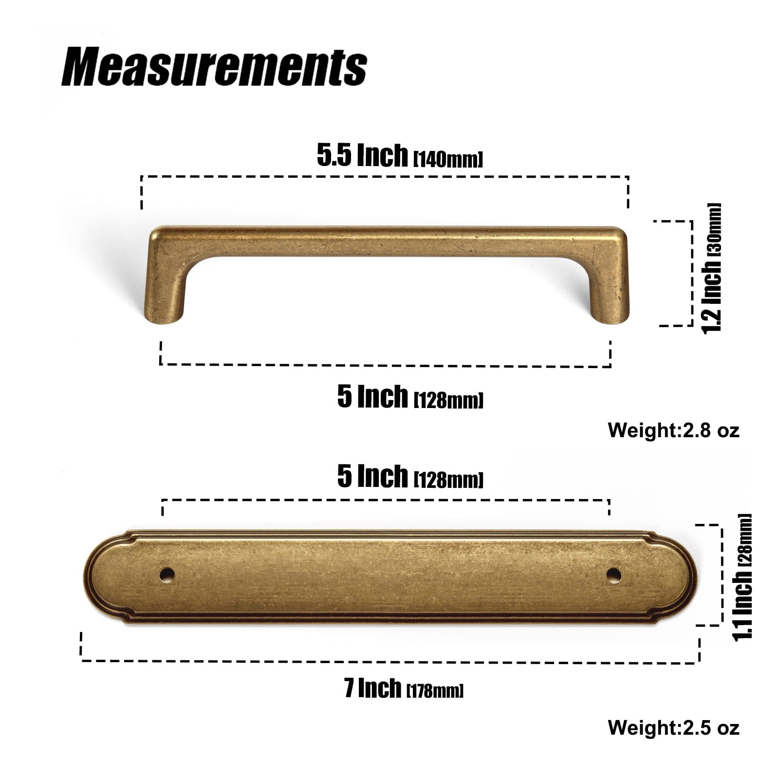 Goo-Ki 2 Pack Cabinet Pulls with Oval-shaped Back Plate Zinc Alloy Cabinet Handle with Long Back Plate G014