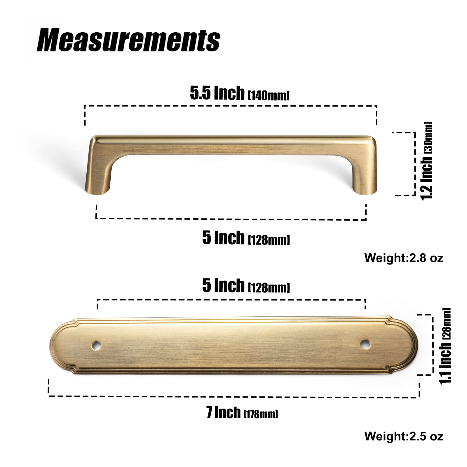 Goo-Ki 2 Pack Cabinet Pulls with Oval-shaped Back Plate Zinc Alloy Cabinet Handle with Long Back Plate G014