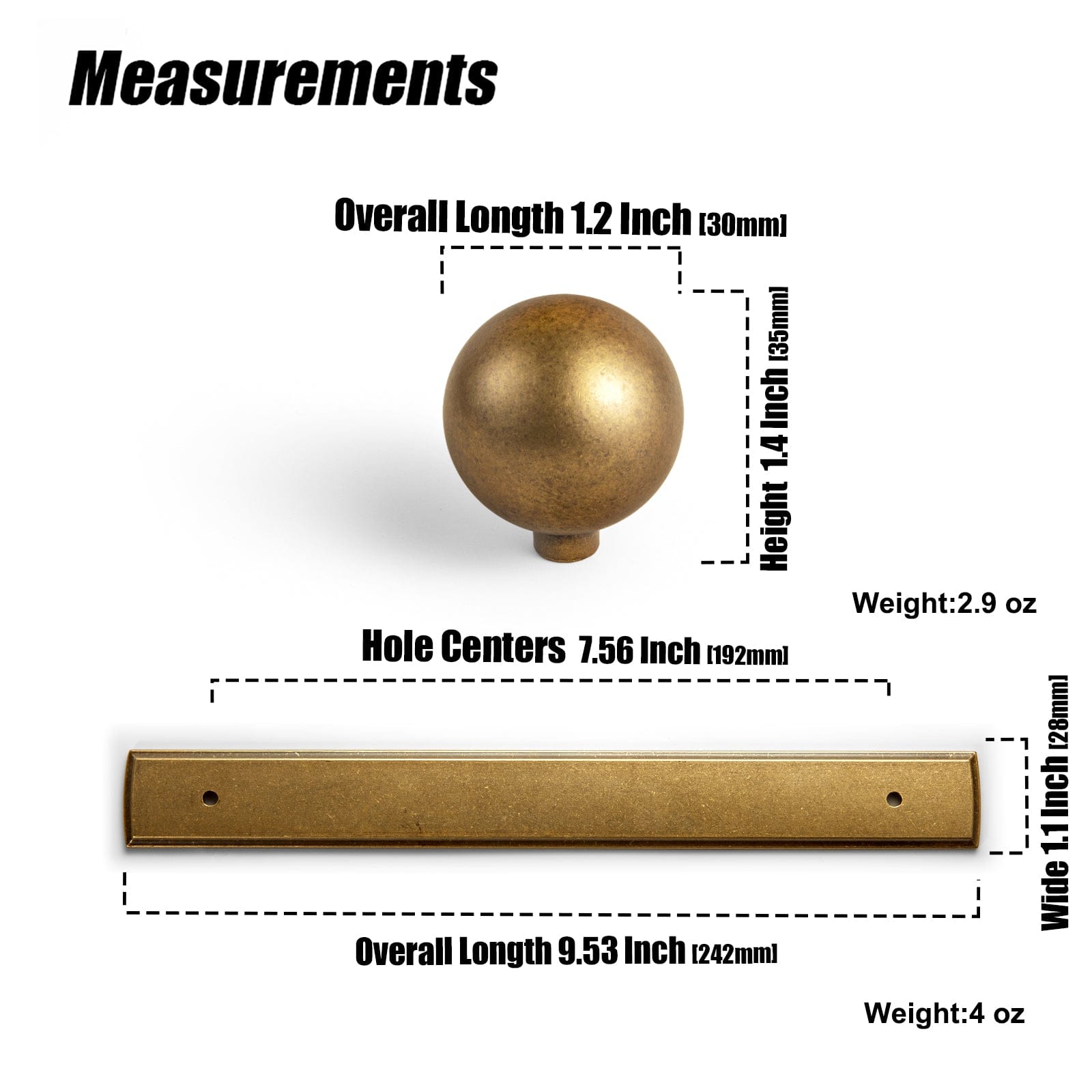 Goo-Ki 2 Pack Cabinet Pulls with Rectangular Back Plate Zinc Alloy Cabinet Handle with Long Back Plate G011