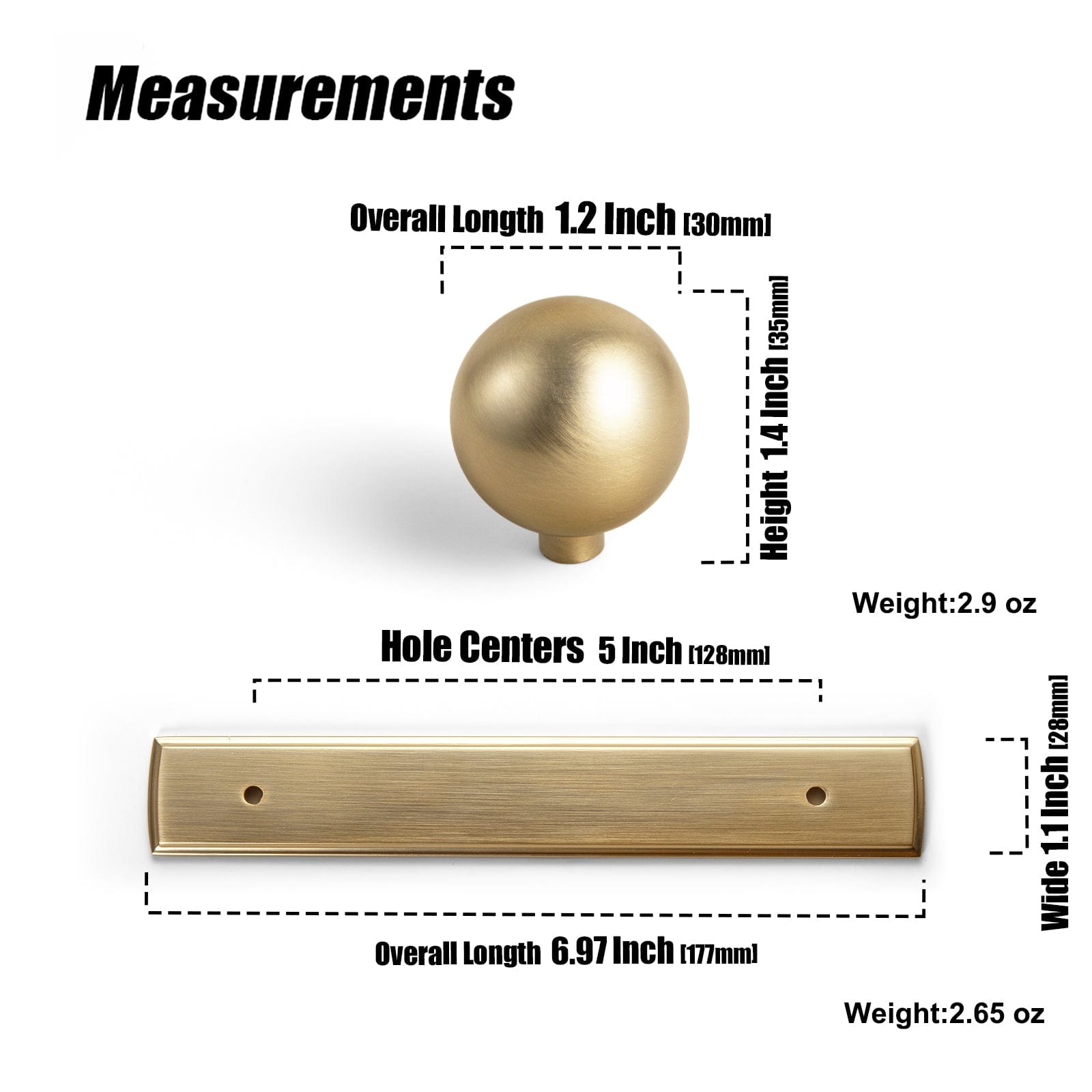 Goo-Ki 2 Pack Cabinet Pulls with Rectangular Back Plate Zinc Alloy Cabinet Handle with Long Back Plate G011