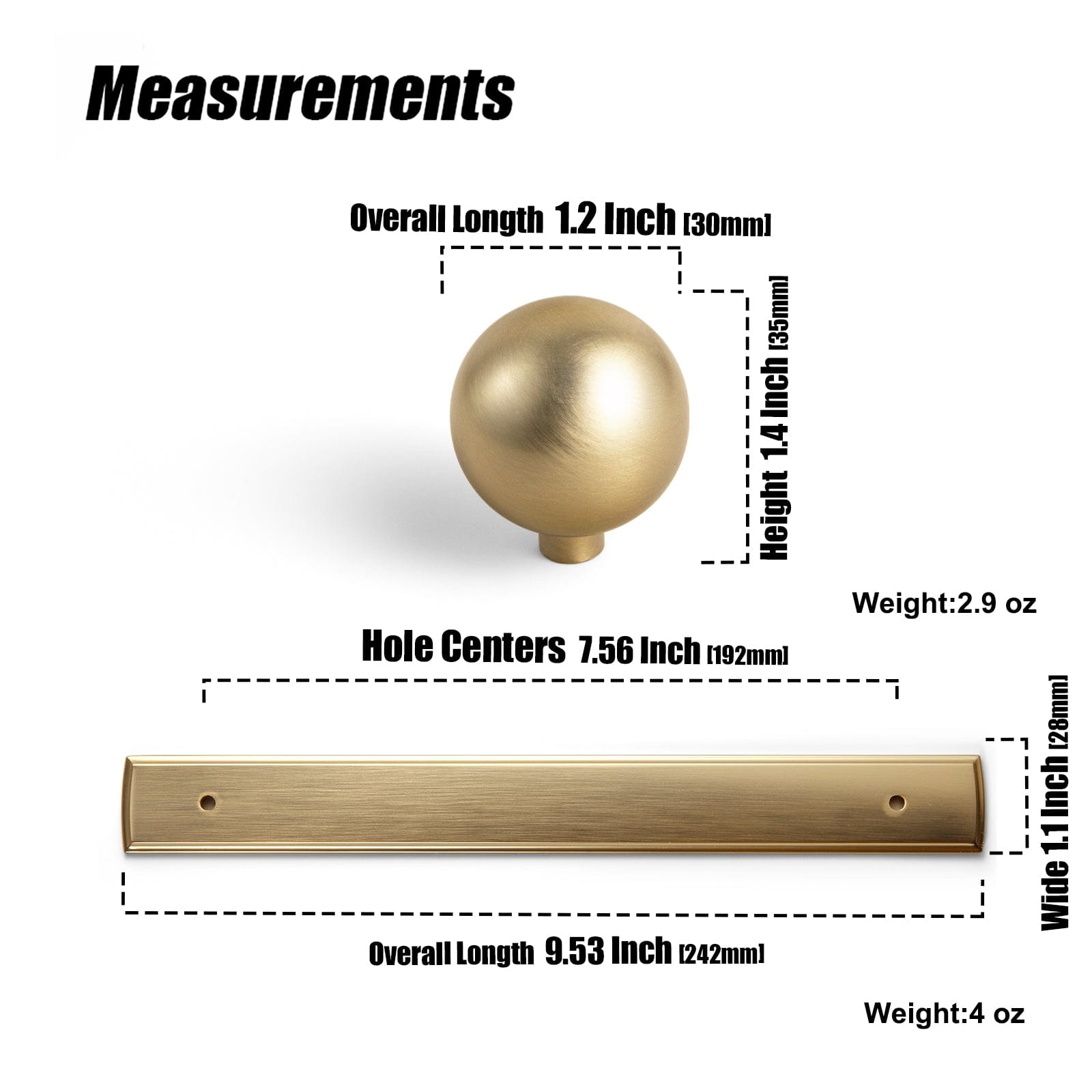 Goo-Ki 2 Pack Cabinet Pulls with Rectangular Back Plate Zinc Alloy Cabinet Handle with Long Back Plate G011