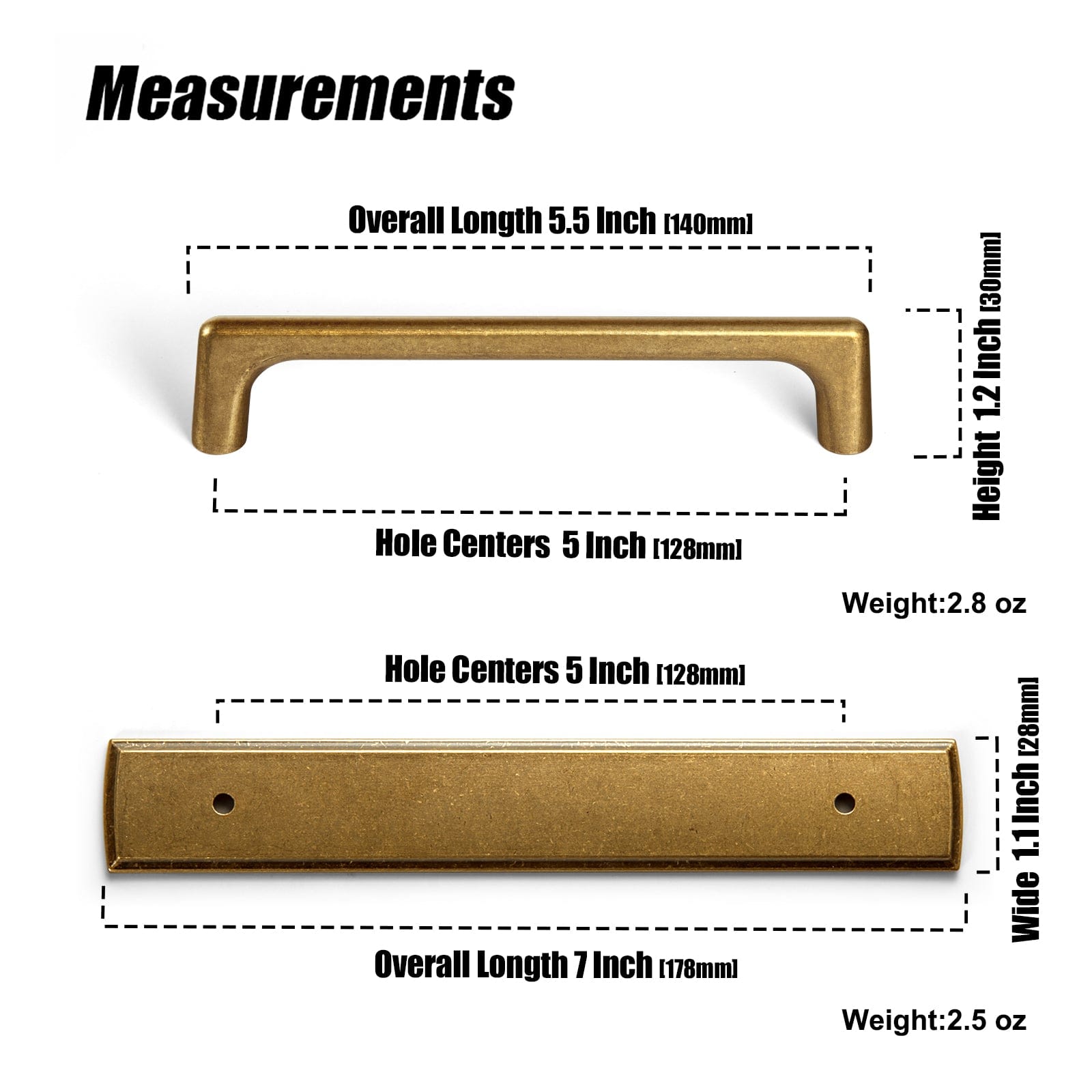 Goo-Ki 2 Pack Cabinet Pulls with Rectangular Back Plate Zinc Alloy Cabinet Handle with Long Back Plate G011