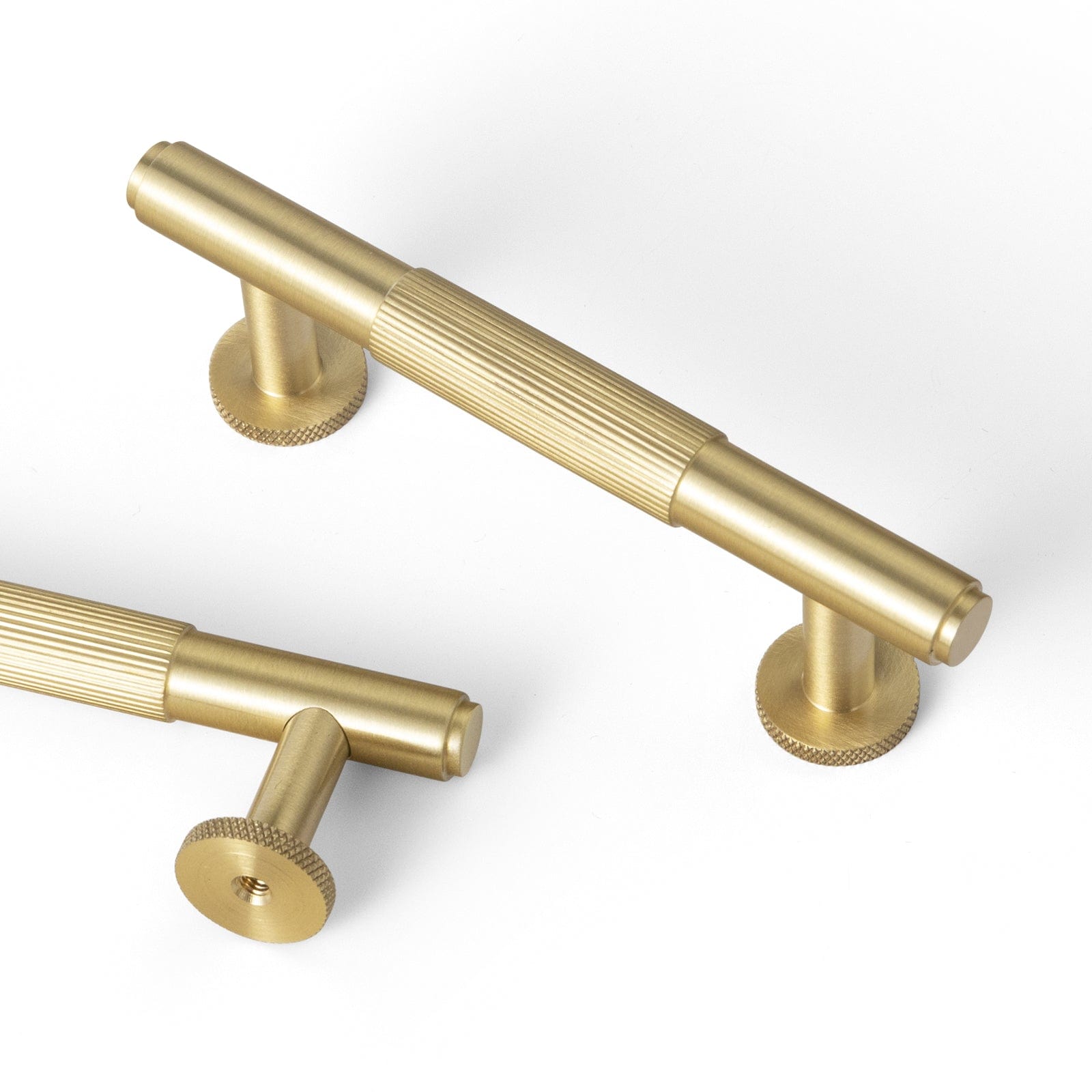 Goo-Ki 3'' Hole Center / 2 Pack Solid Brass Cabinet Handle Drawer Pulls Brushed Brass Bar Pull Kitchen Hardware