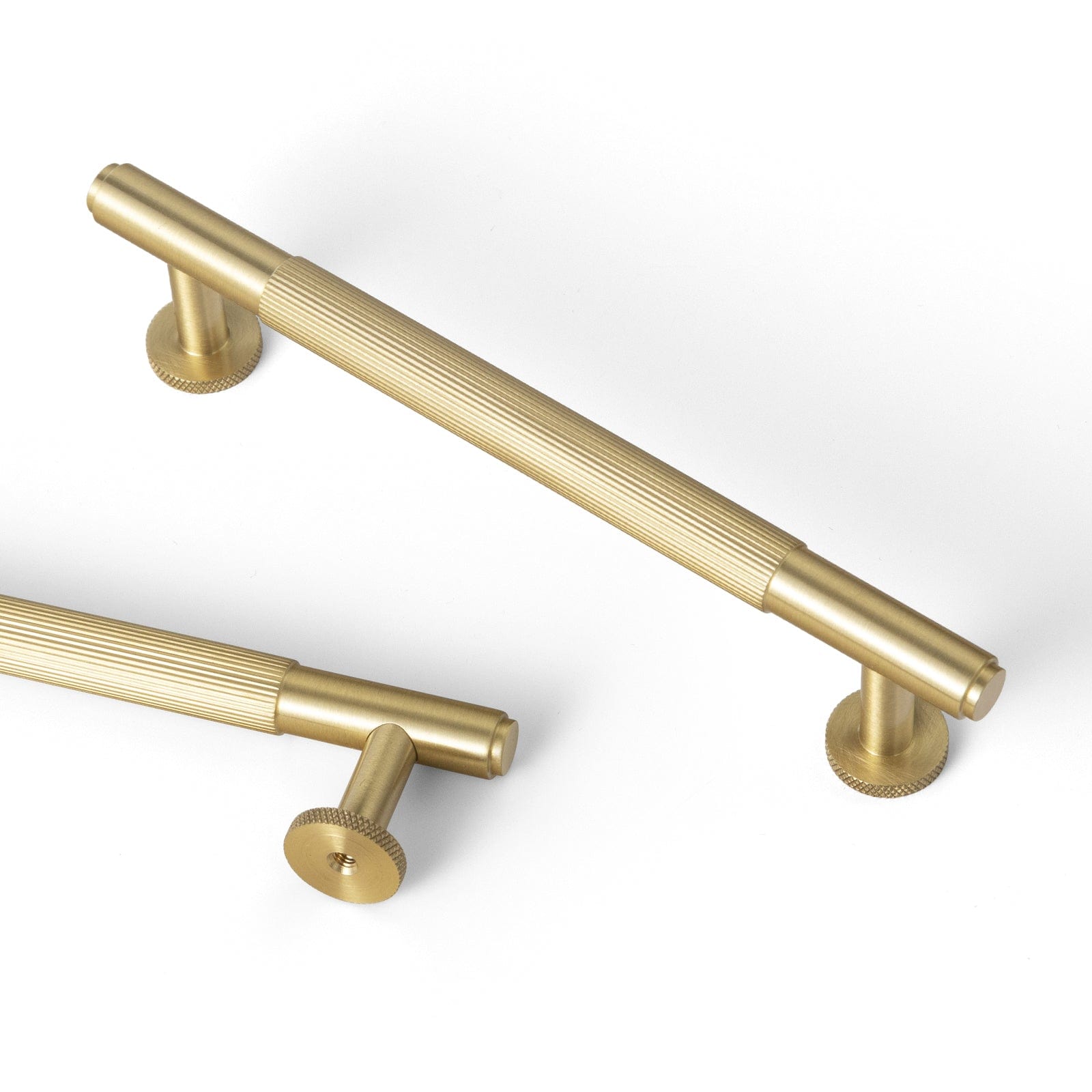 Goo-Ki 5'' Hole Center / 2 Pack Solid Brass Cabinet Handle Drawer Pulls Brushed Brass Bar Pull Kitchen Hardware