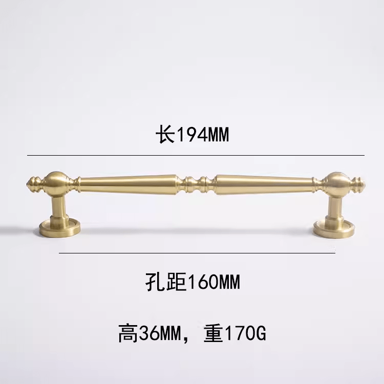 Goo-Ki 6.3'' Hole Center / 2 Pack French Light Luxury Cabinet Handles Solid Copper Furniture Drawer Long Pulls