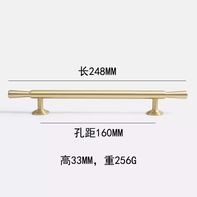 Goo-Ki 6.3'' Hole Center / 2 Pack Scandinavian Minimalist Cabinet Drawer Pull Light Luxury Gold Solid Brass Long Handle