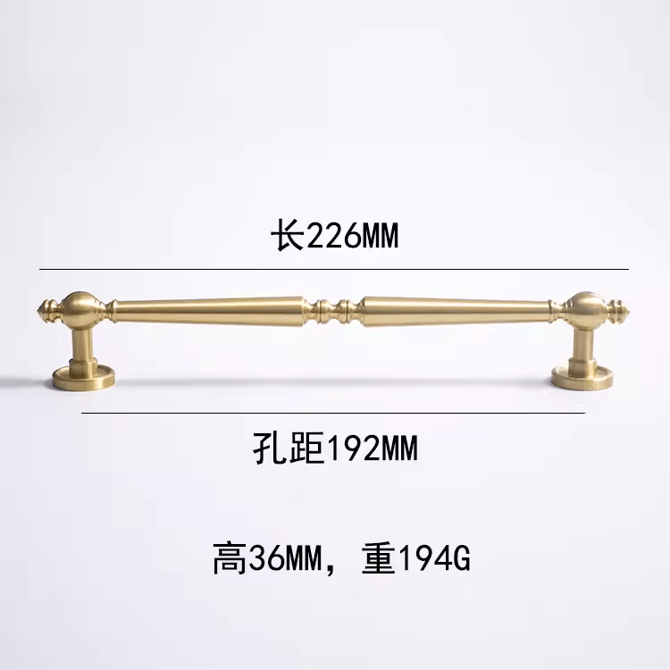 Goo-Ki 7.6'' Hole Center / 2 Pack French Light Luxury Cabinet Handles Solid Copper Furniture Drawer Long Pulls