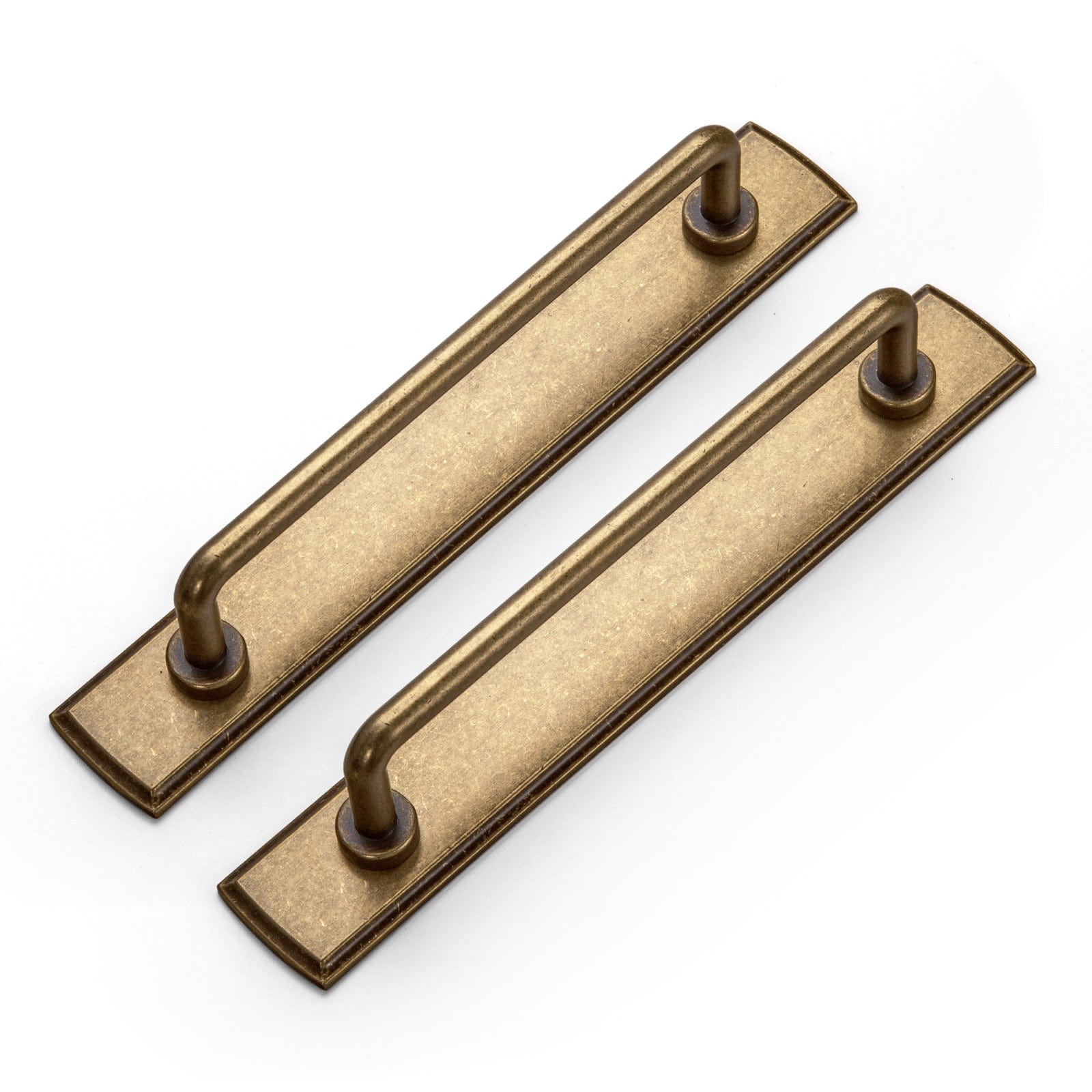 Goo-Ki Antique Brass / 5'' Hole Center / 2 Pack Cabinet Bar Pulls with Back Plate Vintage Drawer Handles Home Improvement Hardware