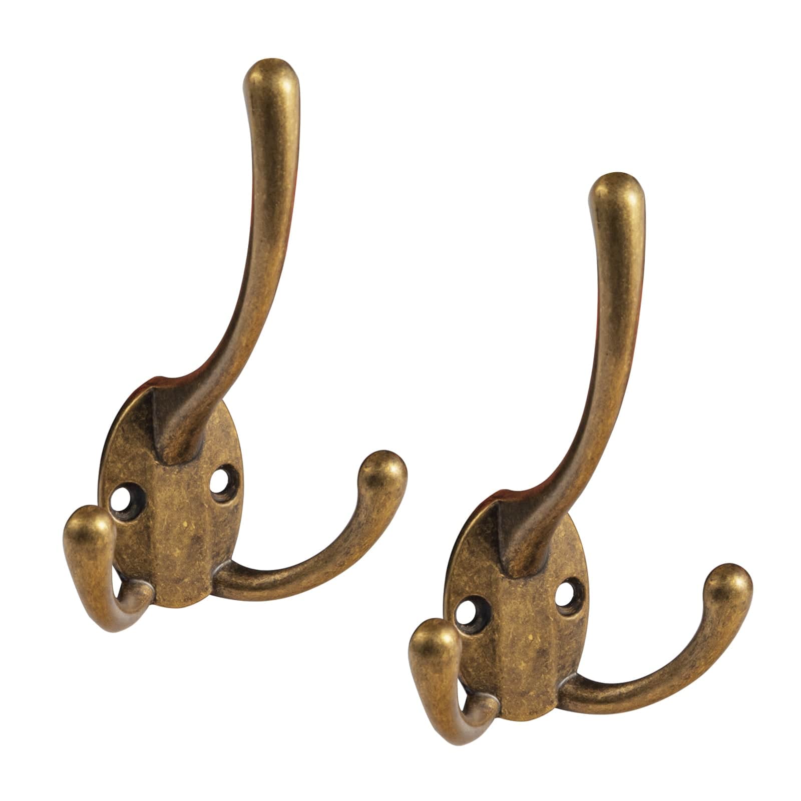 Goo-Ki Antique Brass / 6 Pack Antique Brass Zinc Alloy Triangle Coat Hooks Affordable Luxury Coat Hooks for Bedroom