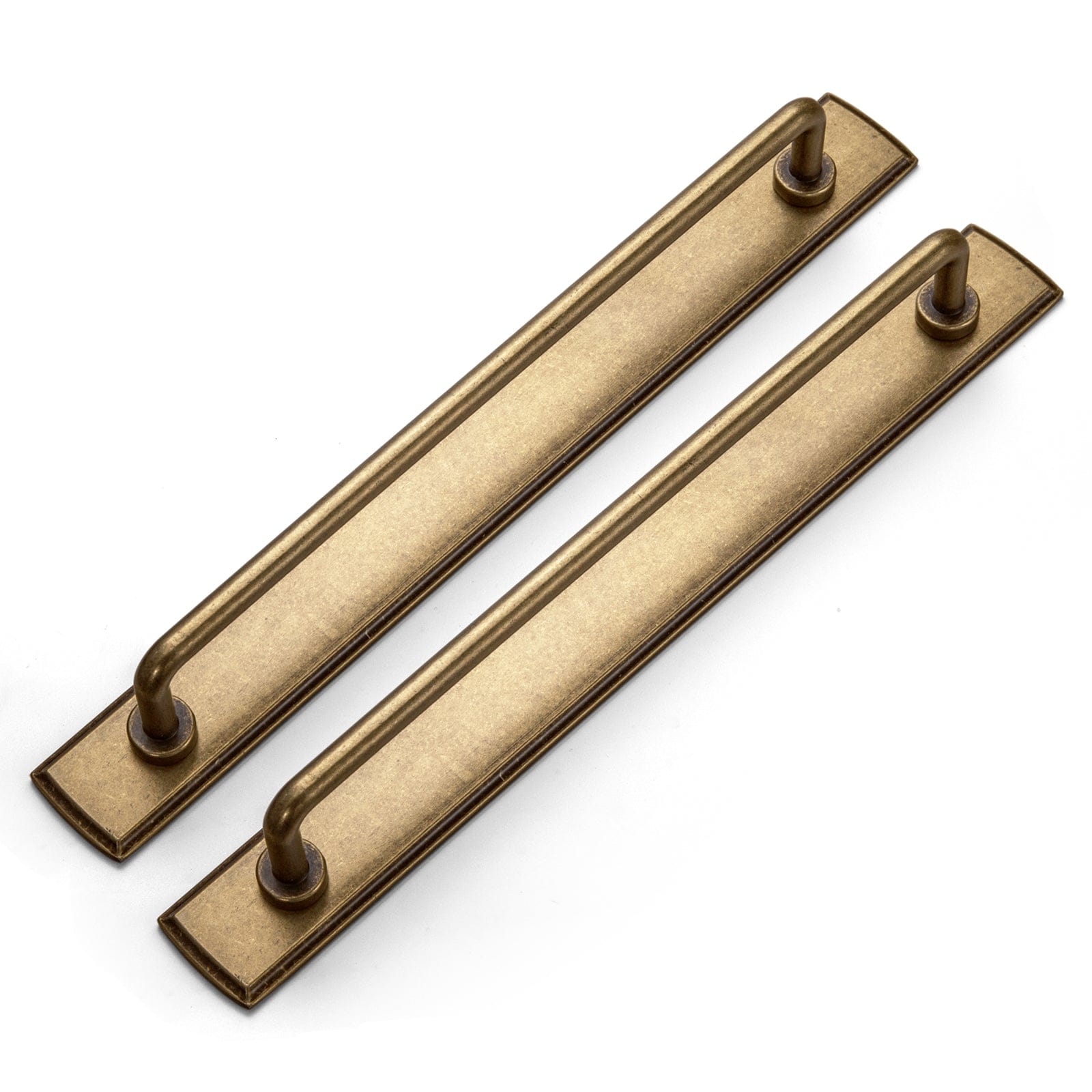 Goo-Ki Antique Brass / 7.6'' Hole Center / 2 Pack Cabinet Bar Pulls with Back Plate Vintage Drawer Handles Home Improvement Hardware