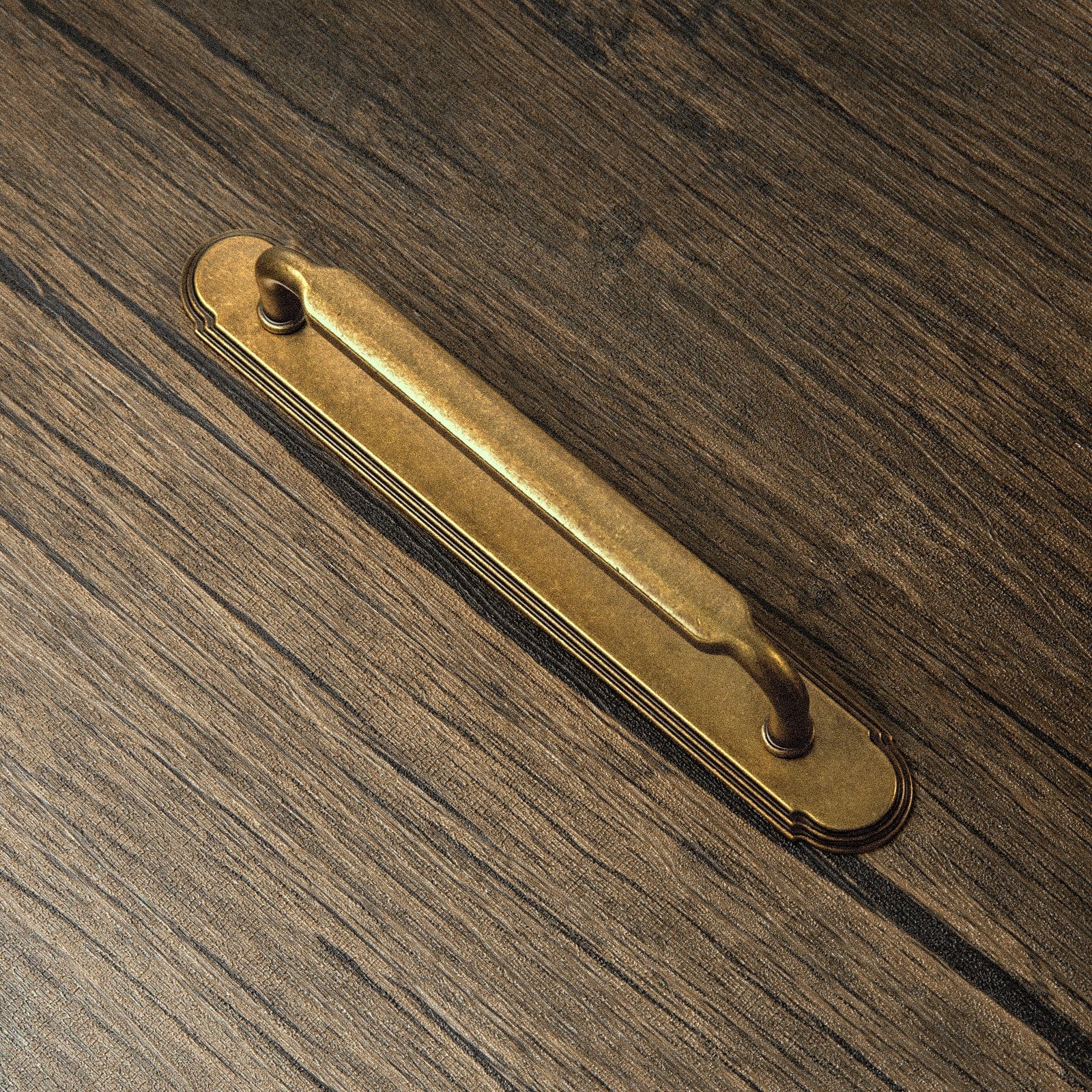 Goo-Ki Antique Brass Cabinet Pulls with Oval-shaped Back Plate Zinc Alloy Drawer Handle with Long Back Plate G014