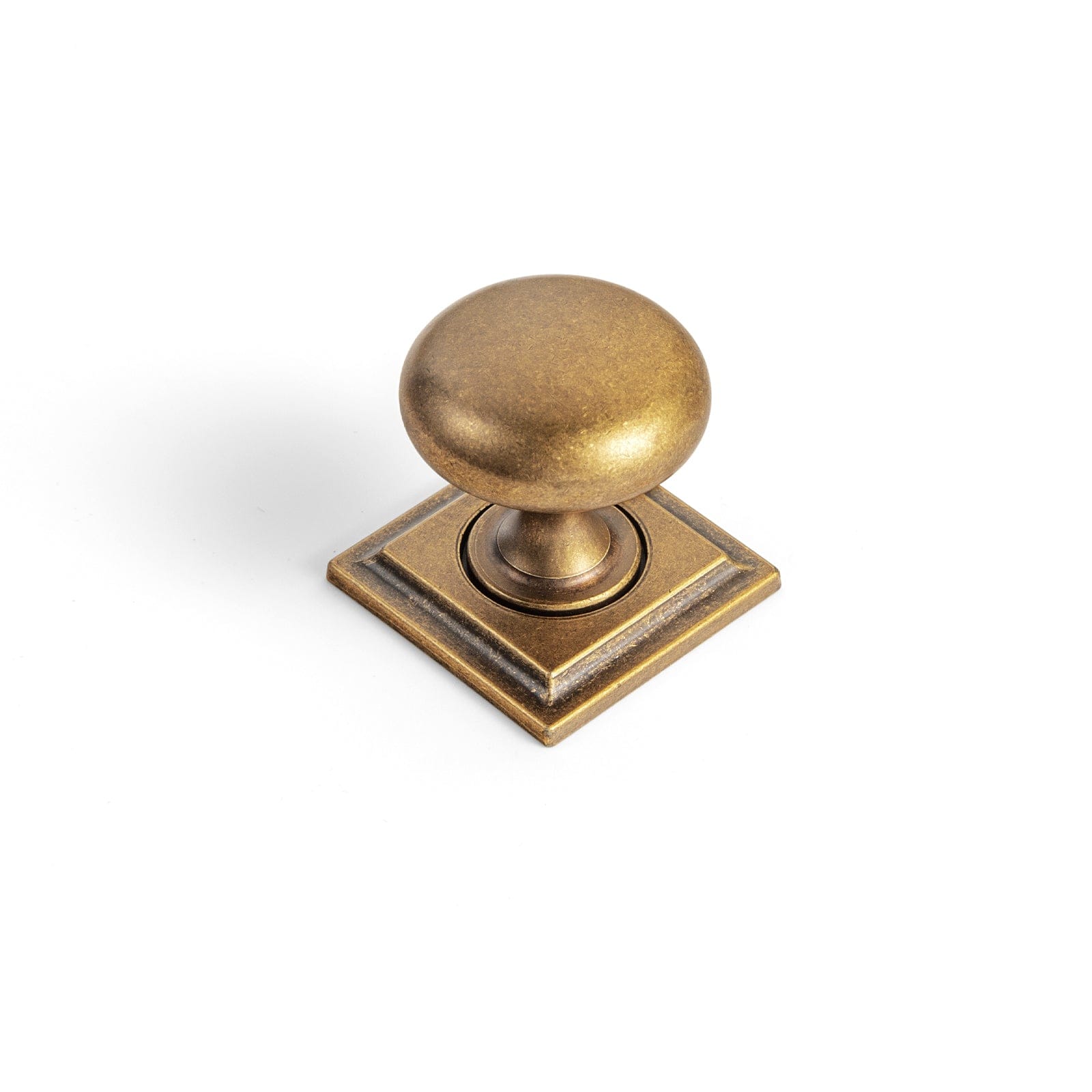 Goo-Ki Antique Brass / F32 / 6 Pack Antique Brass Zinc Alloy Cabinet Knob with Back Plate Single Hole Center Cabinet Hardware for Bedroom Kitchen