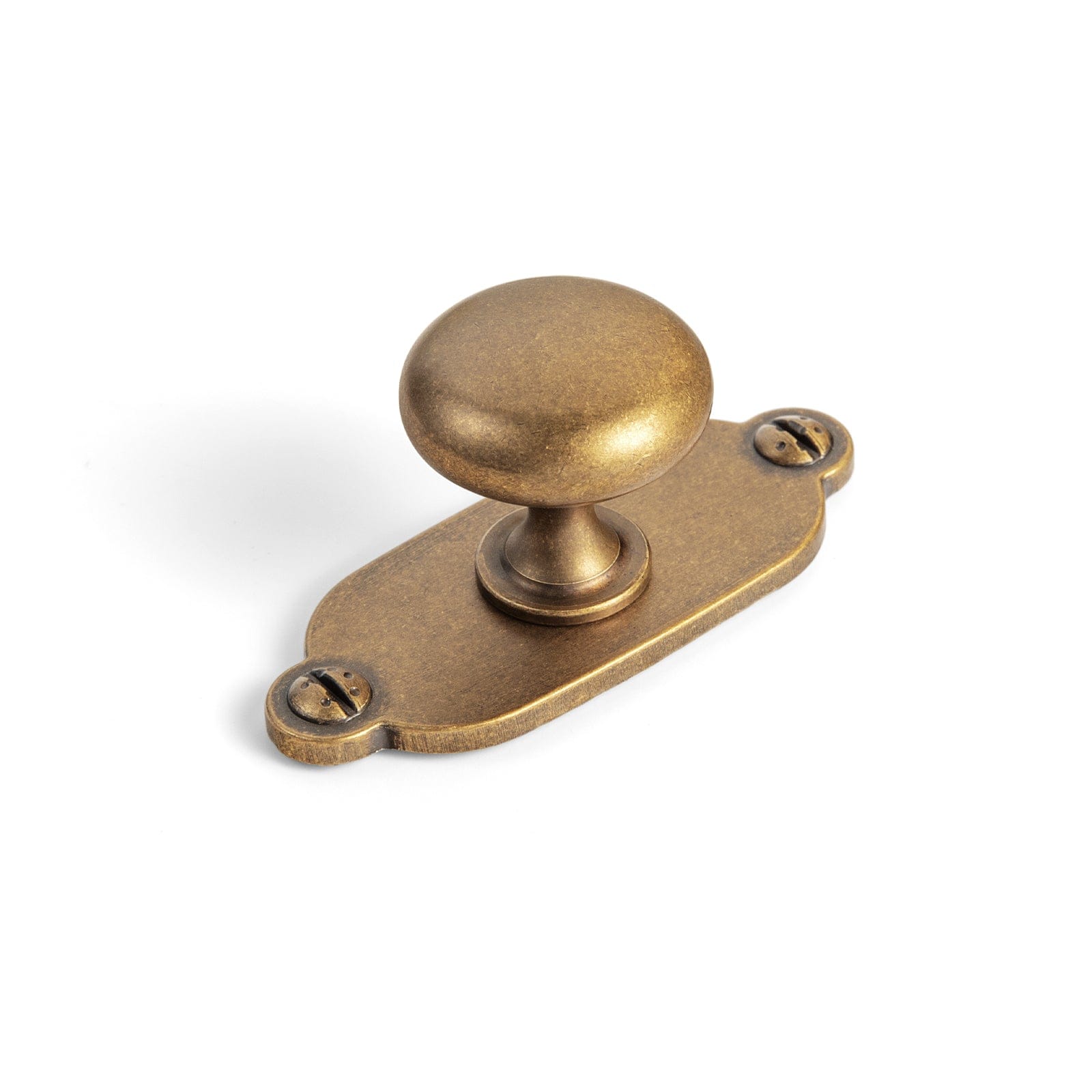 Goo-Ki Antique Brass / G013 / 6 Pack Antique Brass Zinc Alloy Cabinet Knob with Back Plate Single Hole Center Cabinet Hardware for Bedroom Kitchen