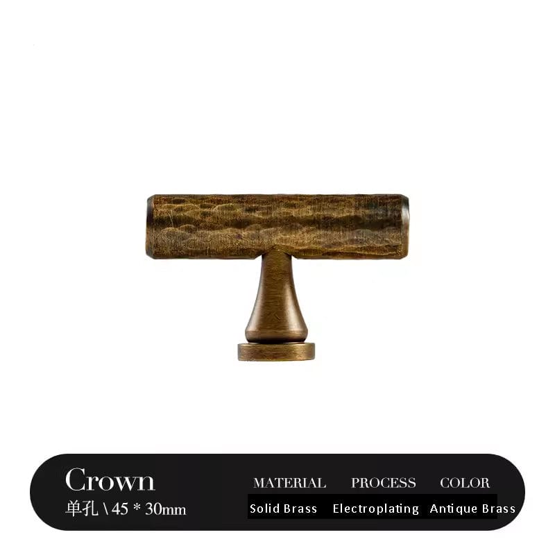 Goo-Ki Antique Brass / Knob / 2 Pack Retro Bronze Handmade Solid Brass Cabinet Bar Pulls Hammerline Brass Pulls