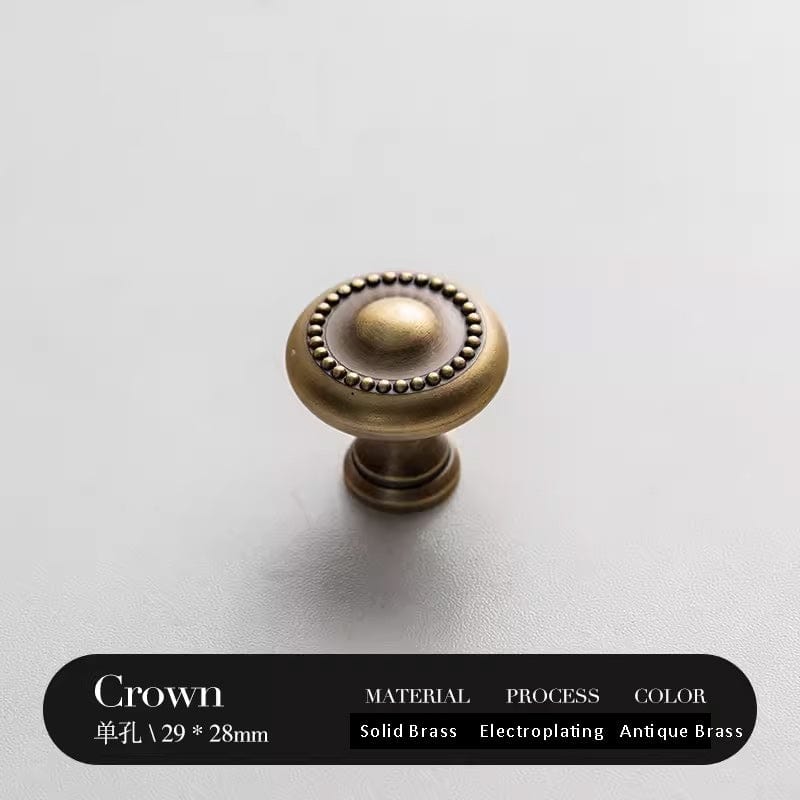 Goo-Ki Antique Brass / Knob / 2 Pack Solid Brass Ripple Cabinet Handles Retro Bronze Drawer Pulls