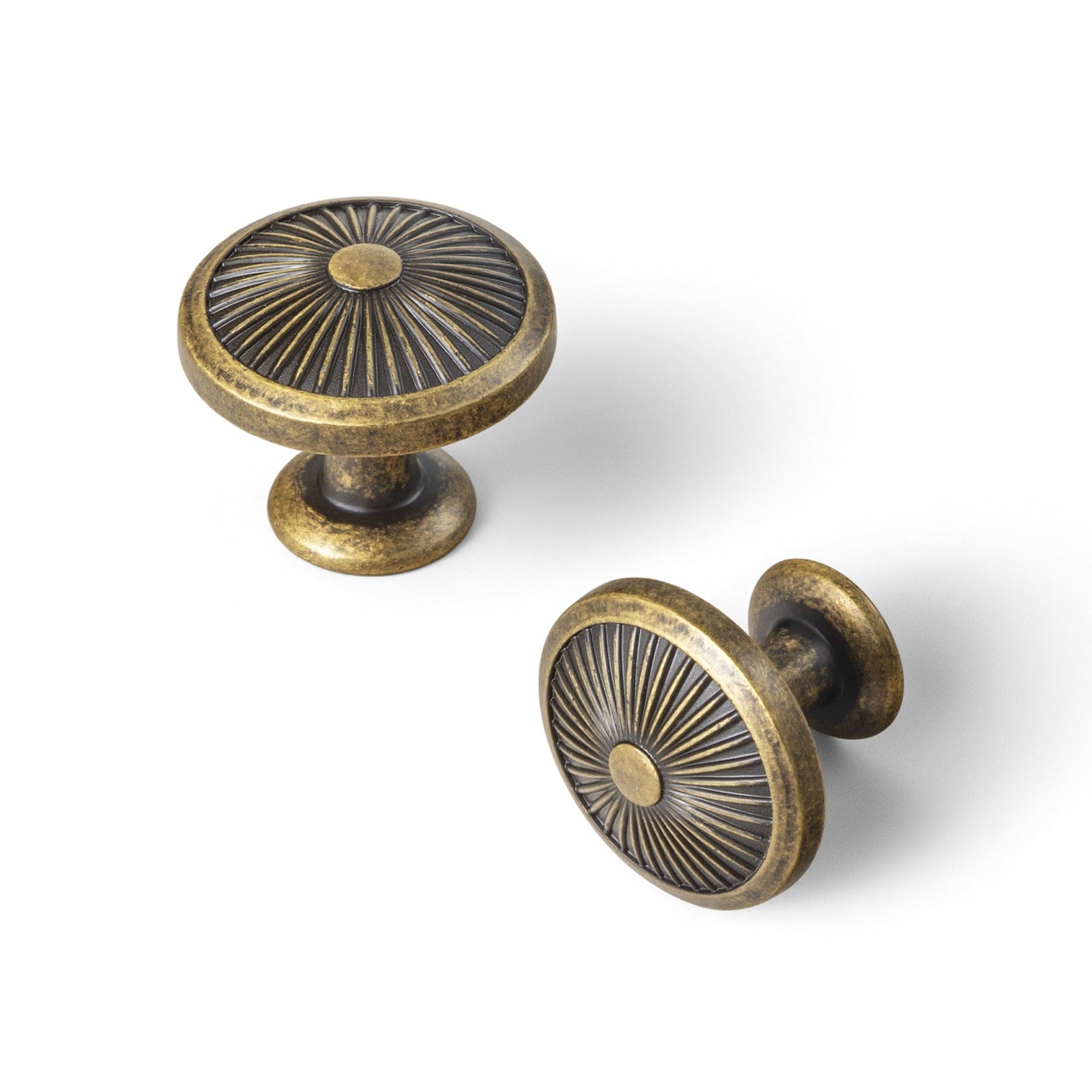 Goo-Ki Antique Brass / Knob / 6 Pack Antique Brass Cabinet Knobs Carved Round Drawer Knobs Retro Kitchen Hardware