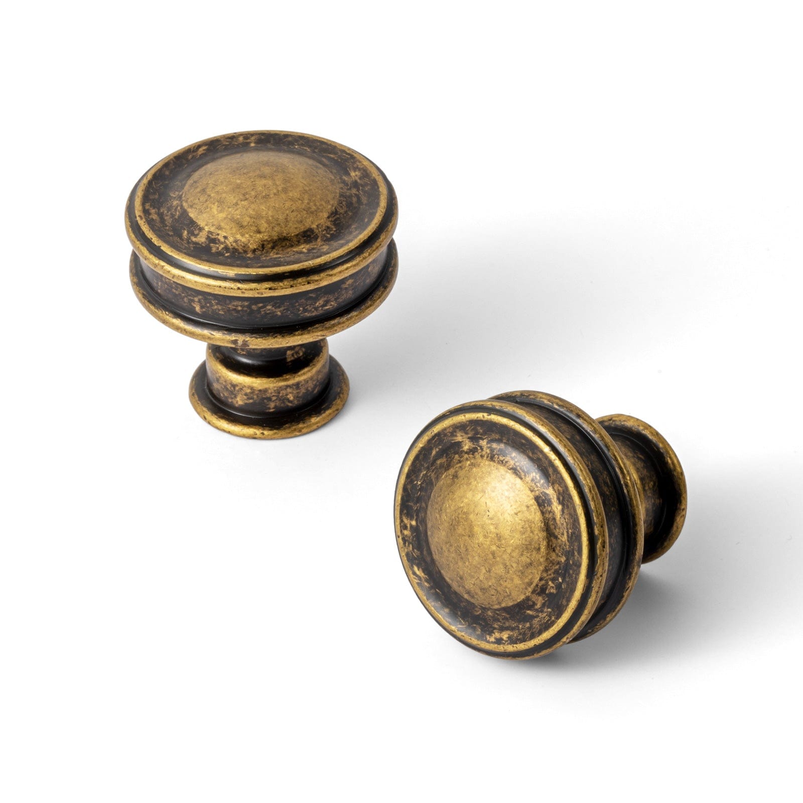 Goo-Ki Antique Brass / Knob / 6 Pack Round Cabinet Knobs Smooth Domed Top with Subtle Flared Base Knobs for Elegant Kitchen