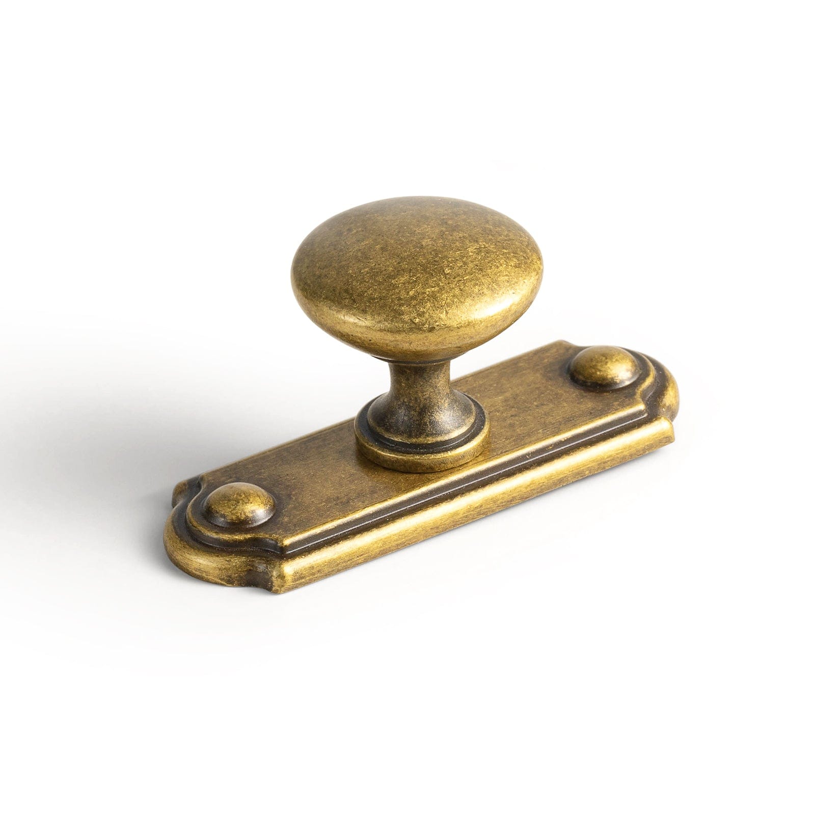 Goo-Ki Antique Brass / Knob With Back Plate / 6 Pack Antique Drawer Pulls Solid Retro Bar Pull Furniture Hardware for Kitchen