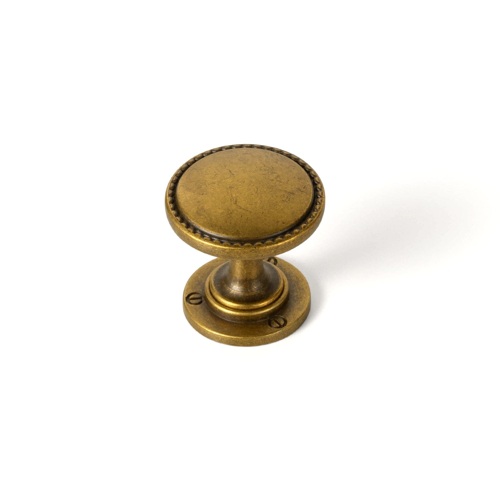 Goo-Ki Antique Brass / Knob With Back Plate / 6 Pack Classic Round Design Cabinet Knobs with Toothed Rim for Kitchen Drawers