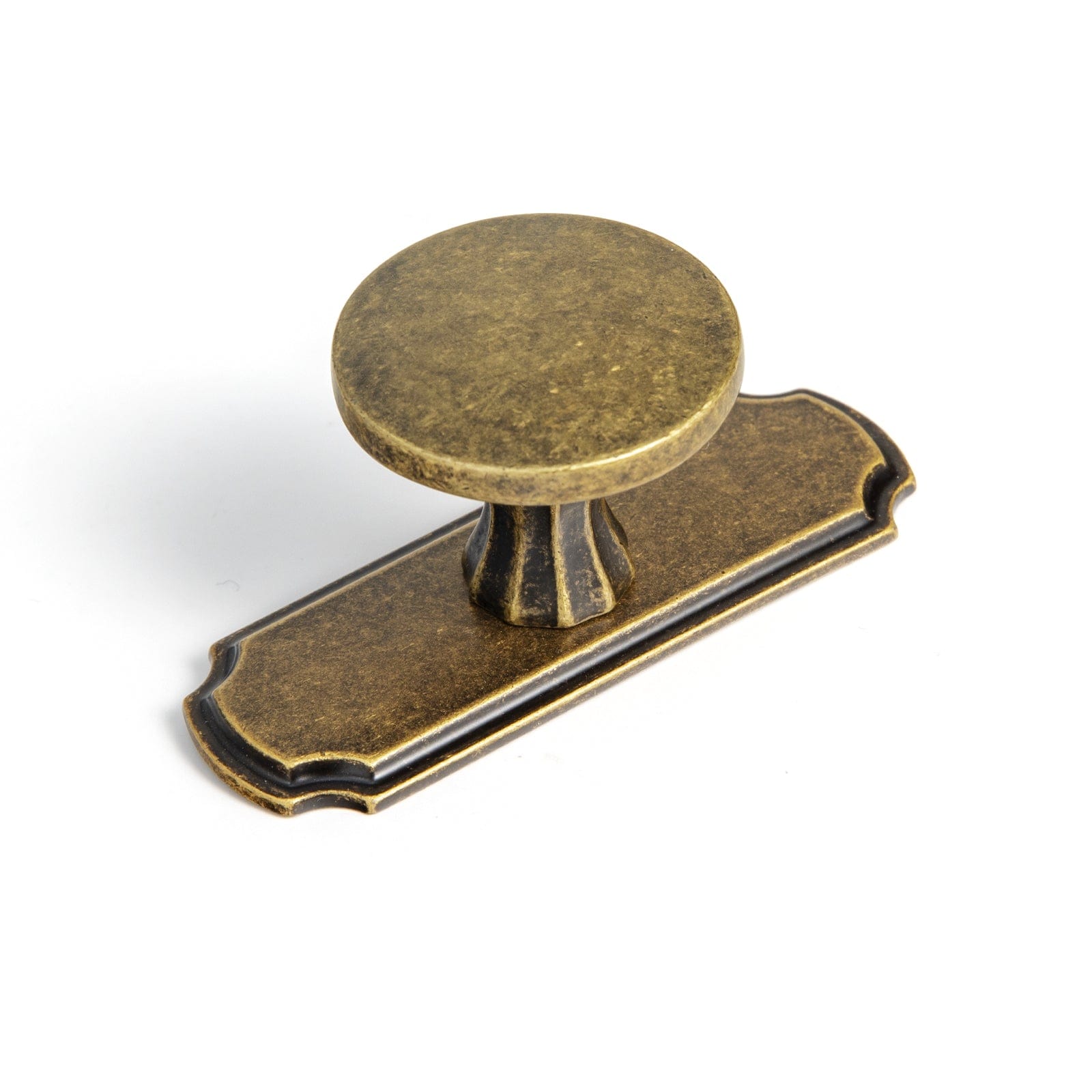 Goo-Ki Antique Brass / Knob With Back Plate / 6 Pack Distressed Antique Brass Cabinet Pulls American Style Drawer Pulls Retro Furniture Knob