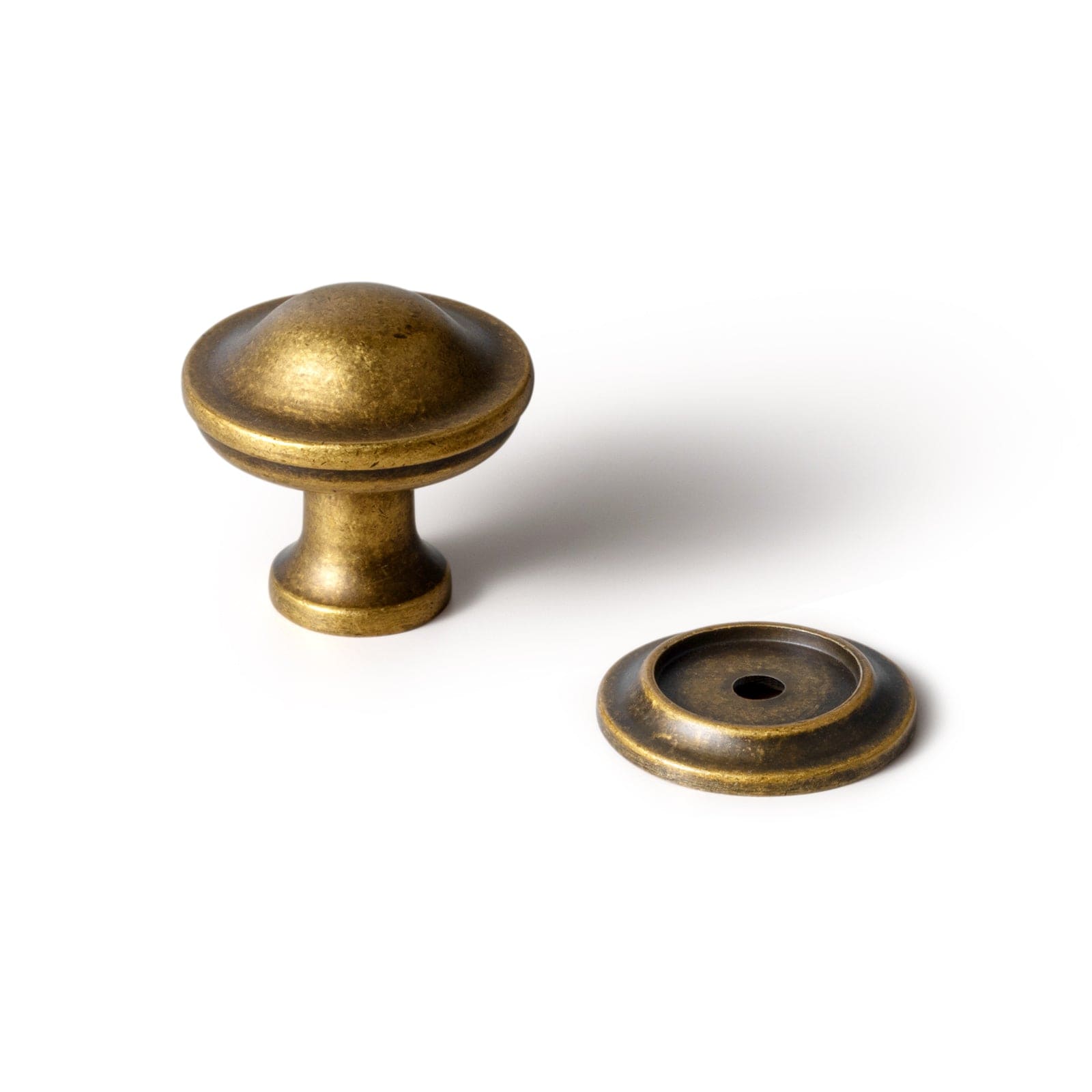 Goo-Ki Antique Brass / Knob With Back Plate / 6 Pack Retro Style Cabinet Bar Pulls Sturdy Drawer Handles for Home Decoration