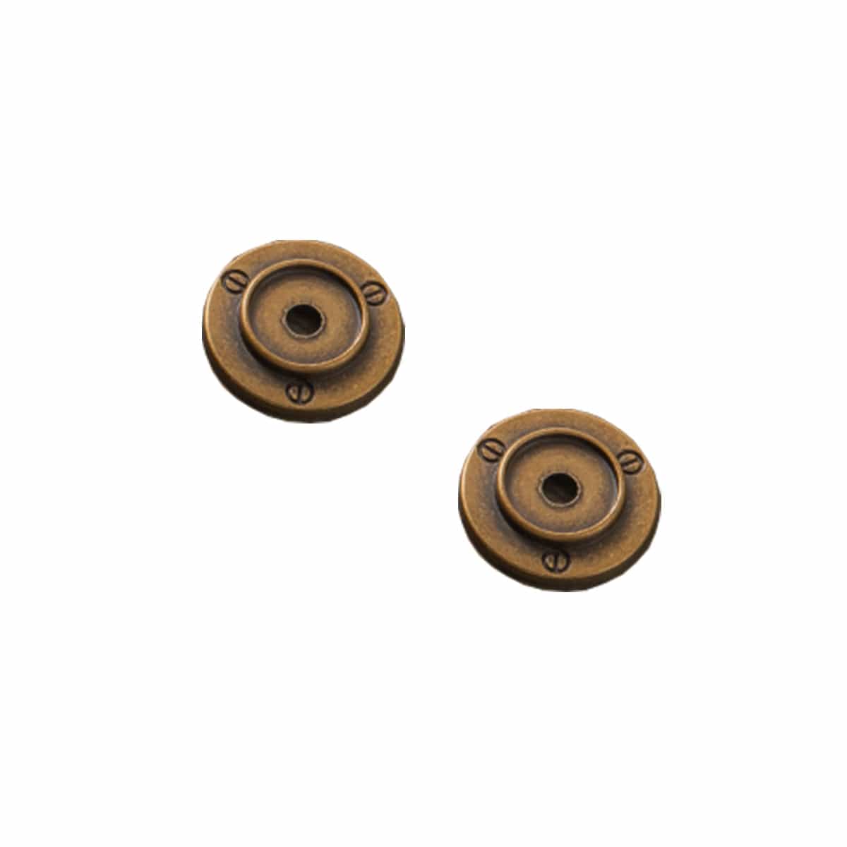 Goo-Ki Antique Brass Round Back Plates for Antique Brass Handles Pulls Knobs 12 Pack