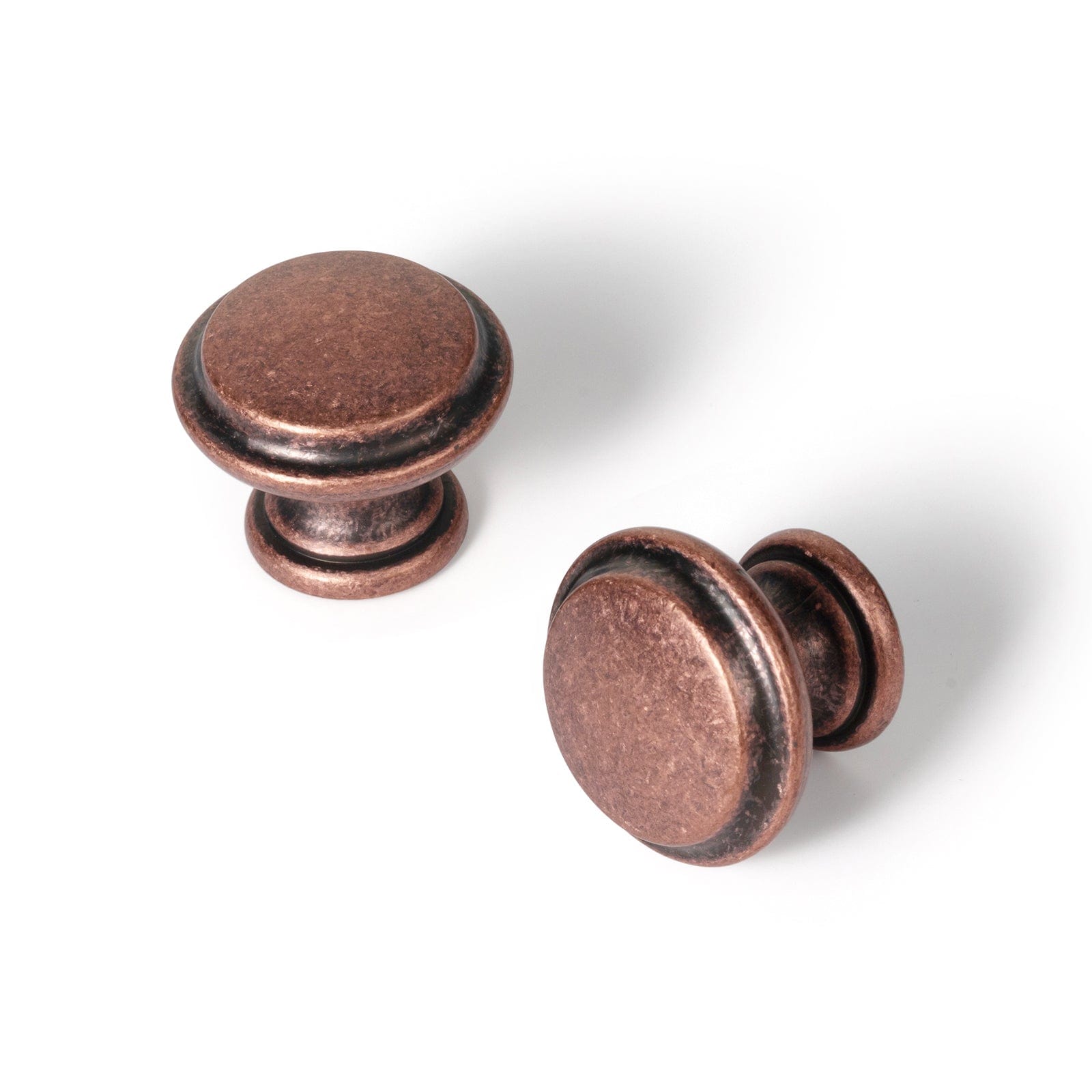 Goo-Ki Antique Copper / Knob / 12 Pack Retro Round Knob Button Shape Stylish Single Hole Cabinet Knobs Multipack