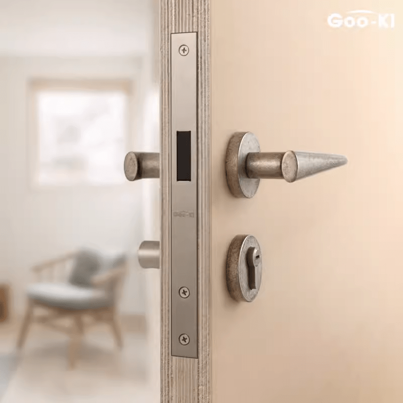Goo-Ki Antique Silent Door Lock Bedroom Door Handle Interior Security Door Lock Set