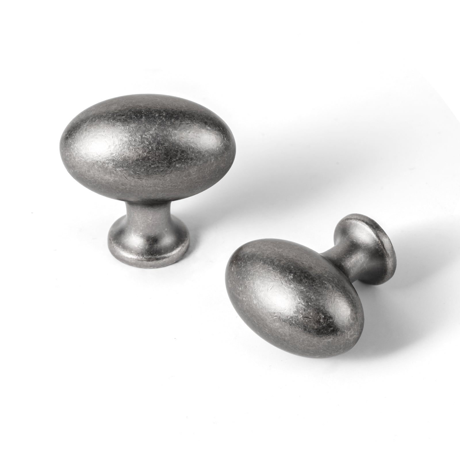 Goo-Ki Antique Silver / Knob / 6 Pack Antique Oval Cabinet Knobs Zinc Alloy 1.4 Inch Diameter Drawer Knobs