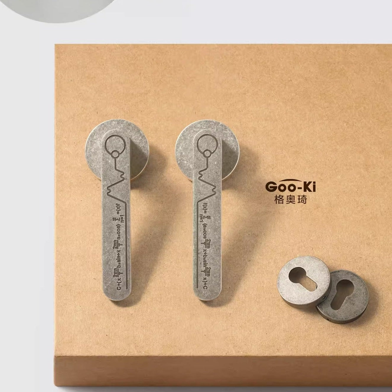 Goo-Ki Antique Silver / With Keys Creative Design Security Door Lock Fourier Formula Silent Antique Door Lever for Children's Room