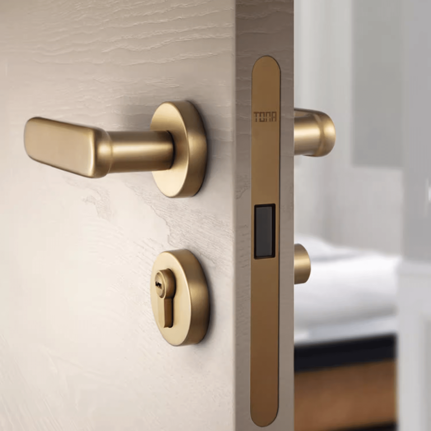 Goo-Ki Brass Door Lock Indoor Bedroom Door Lock Simple Luxurious French Style Silent Door Handle