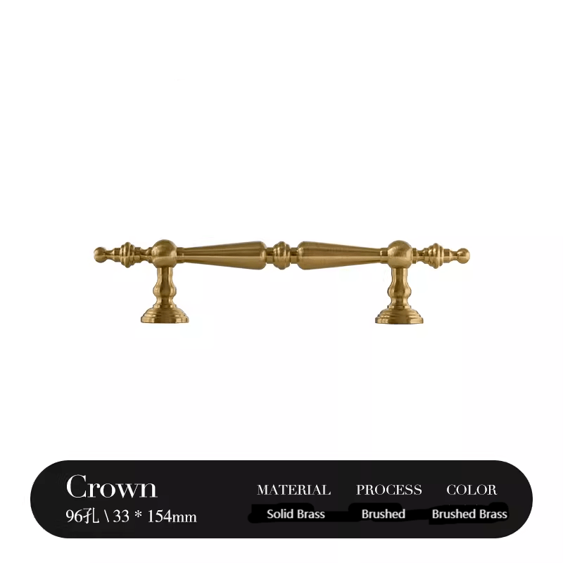 Goo-Ki Brushed Brass / 3.78'' Hole Center / 2 Pack French Brass Vintage Cabinet Handle Antique Copper Drawer Bar Pull