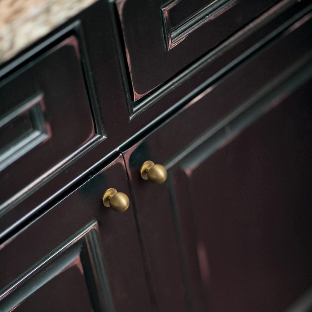 Goo-Ki Brushed Brass Cabinet Knobs Exquisite Hardware for Kitchen Distinctive Solid Brass Knobs