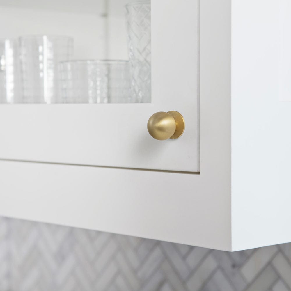 Goo-Ki Brushed Brass Cabinet Knobs Exquisite Hardware for Kitchen Distinctive Solid Brass Knobs