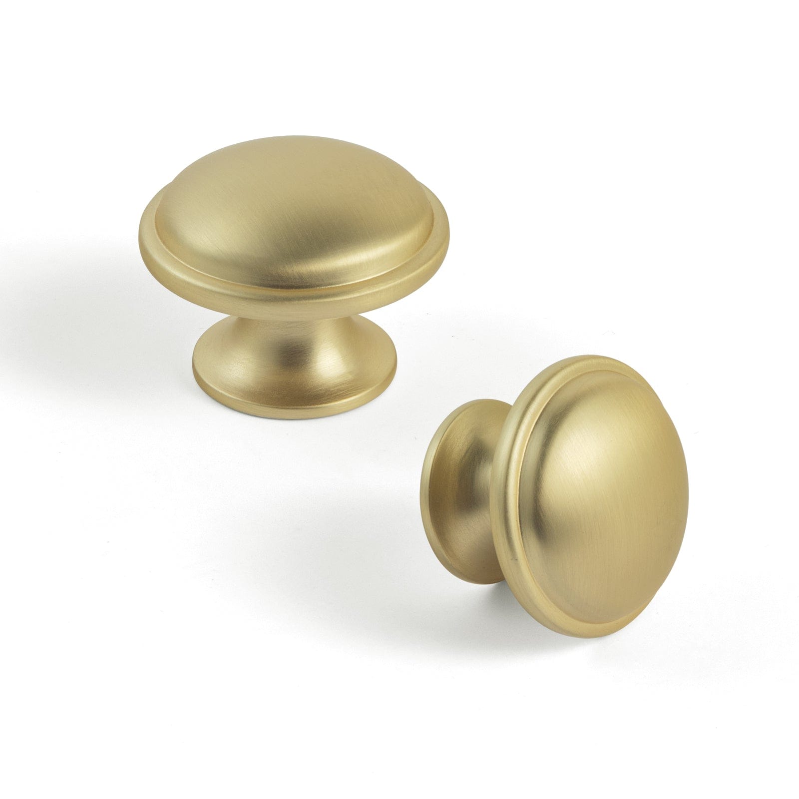 Goo-Ki Brushed Brass / Knob / 12 Pack Antique Brass Cabinet Handles Timeless Drawer Pulls for Classic Furniture Revival