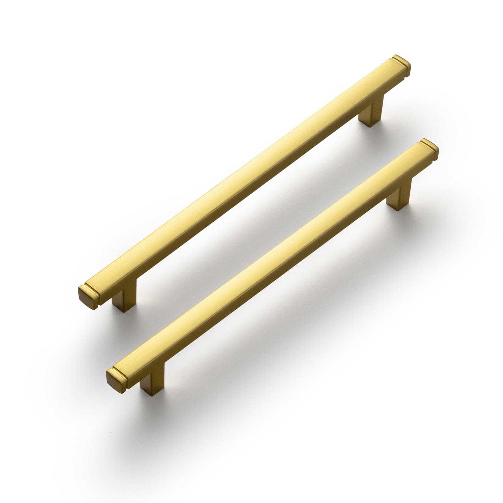 Goo-Ki Brushed Gold / 6.3'' Hole Center / 6 Pack Vintage Brass Drawer Handles Retro Straight Bar Pull Solid Cabinet Pulls