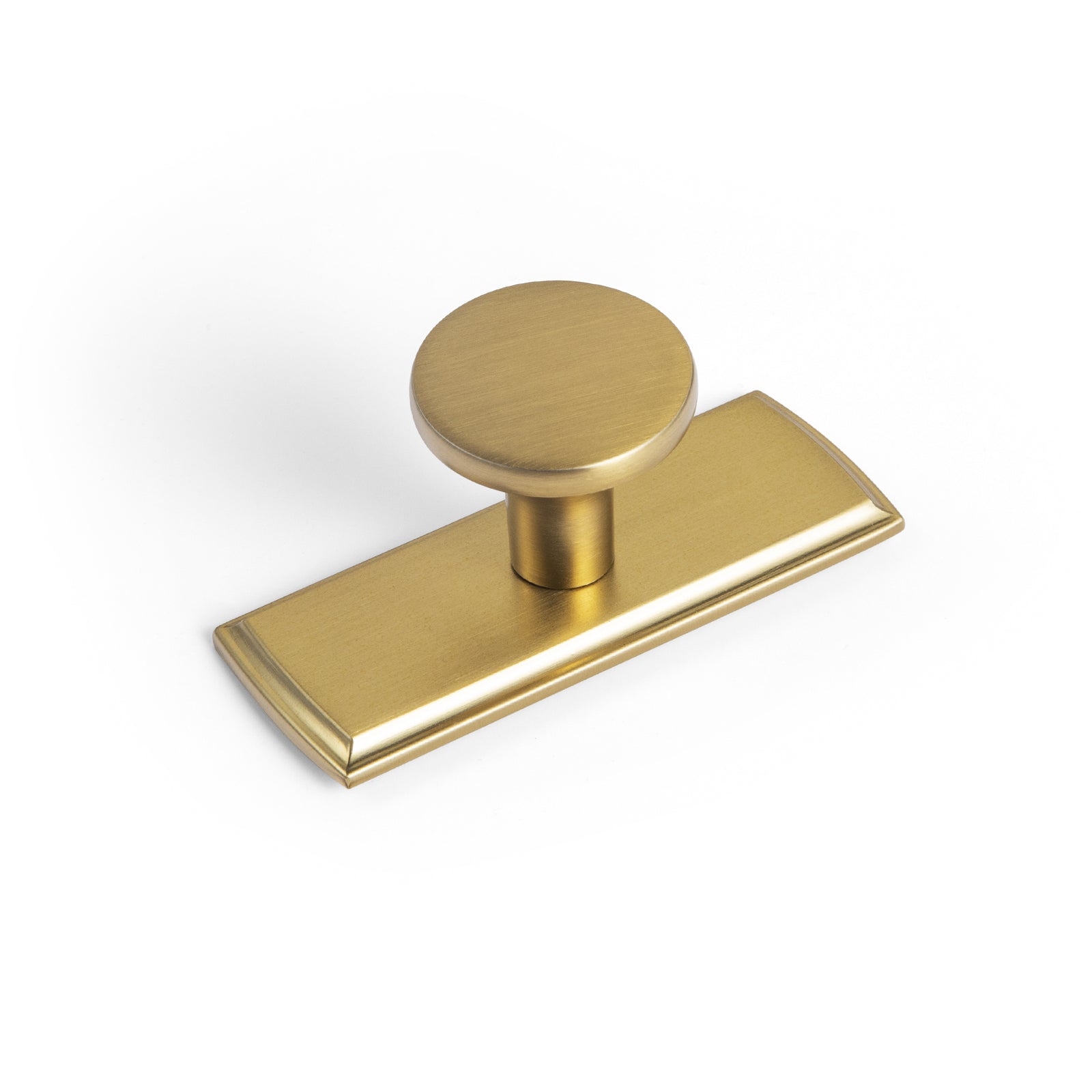 Goo-Ki Brushed Gold / Knob With Square Back Plate / 6 Pack Long Cabinet Bar Pulls Antique Vintage Brass Solid Drawer Handles