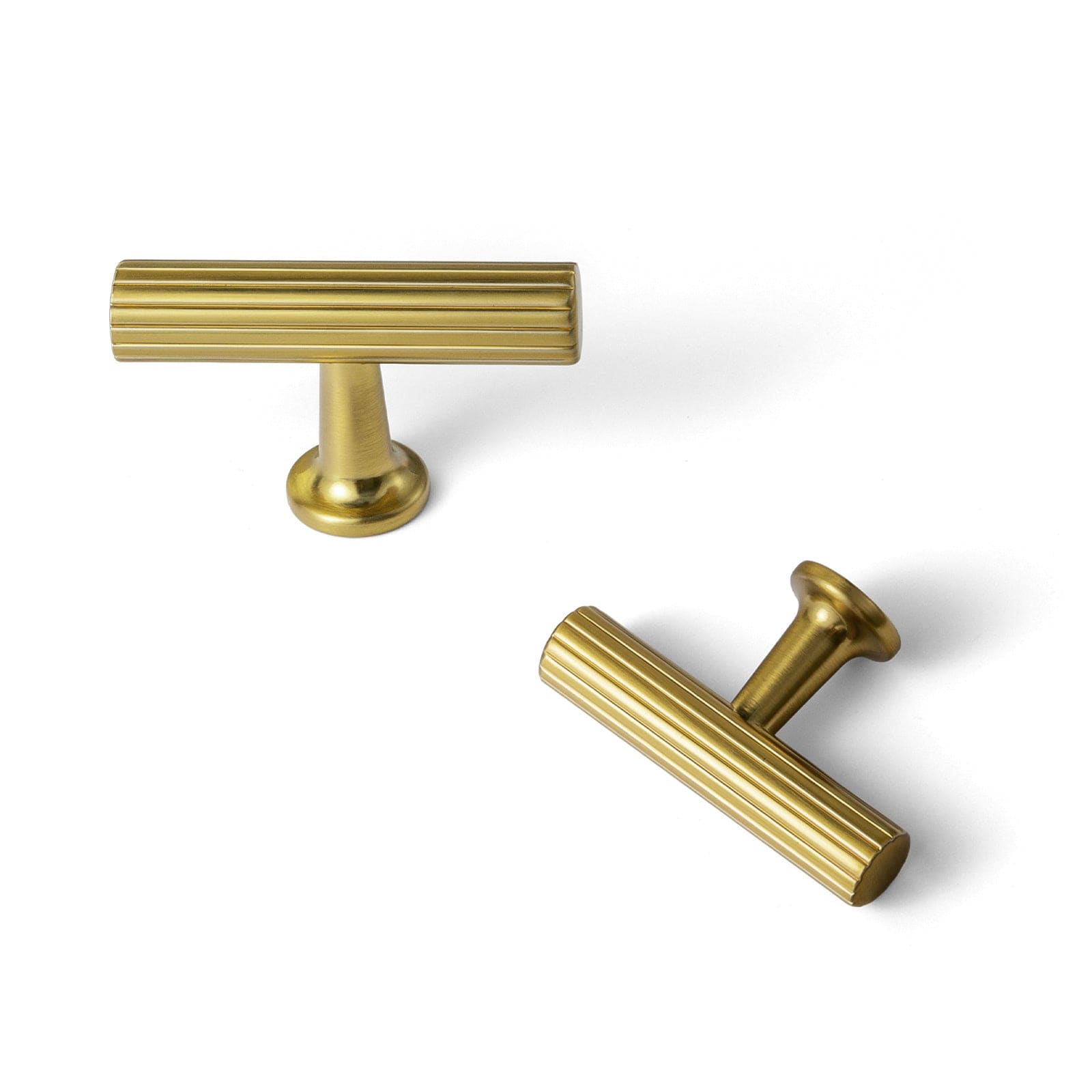 Goo-Ki Brushed Gold / T Knob / 6 Pack Striped Decorations Cabinet Pull Retro Brass Cabinet Handles