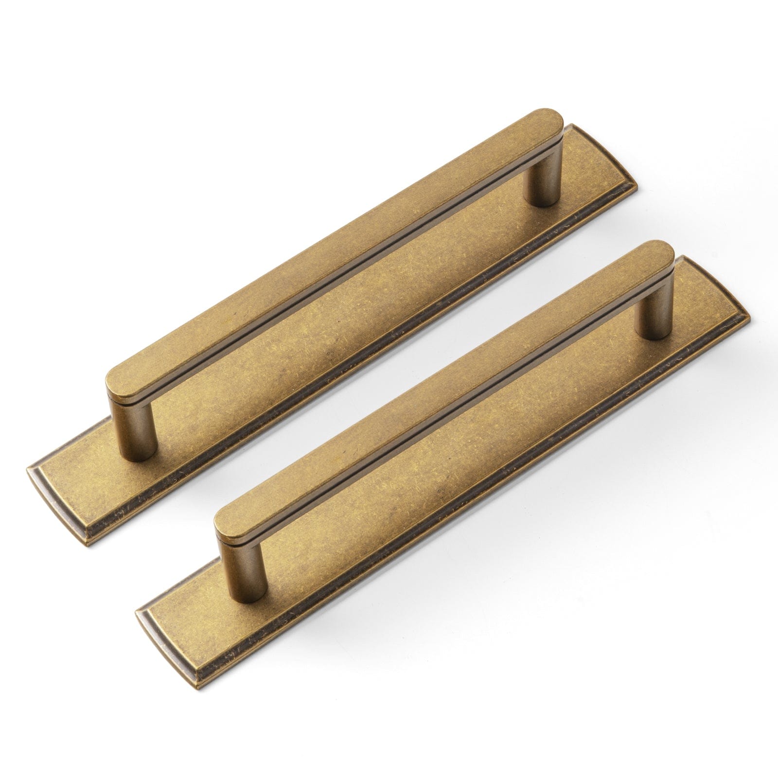 Goo-Ki Cabinet Handles with Back Plate Vintage Kitchen Drawer Pulls with Subtle Curves