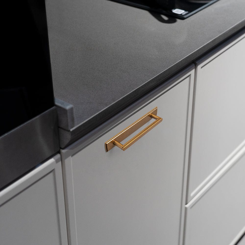 Goo-Ki Cabinet Handles with Back Plate Vintage Kitchen Drawer Pulls with Subtle Curves