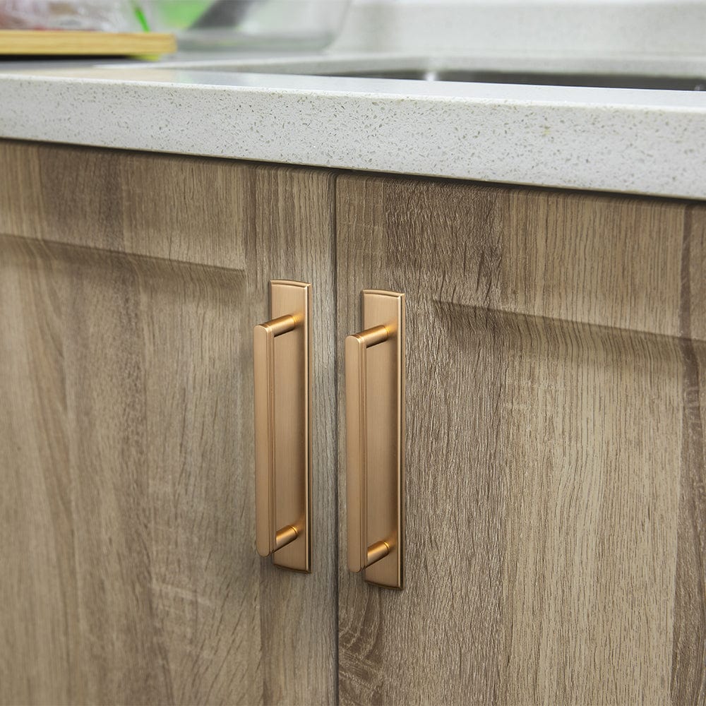 Goo-Ki Cabinet Handles with Back Plate Vintage Kitchen Drawer Pulls with Subtle Curves