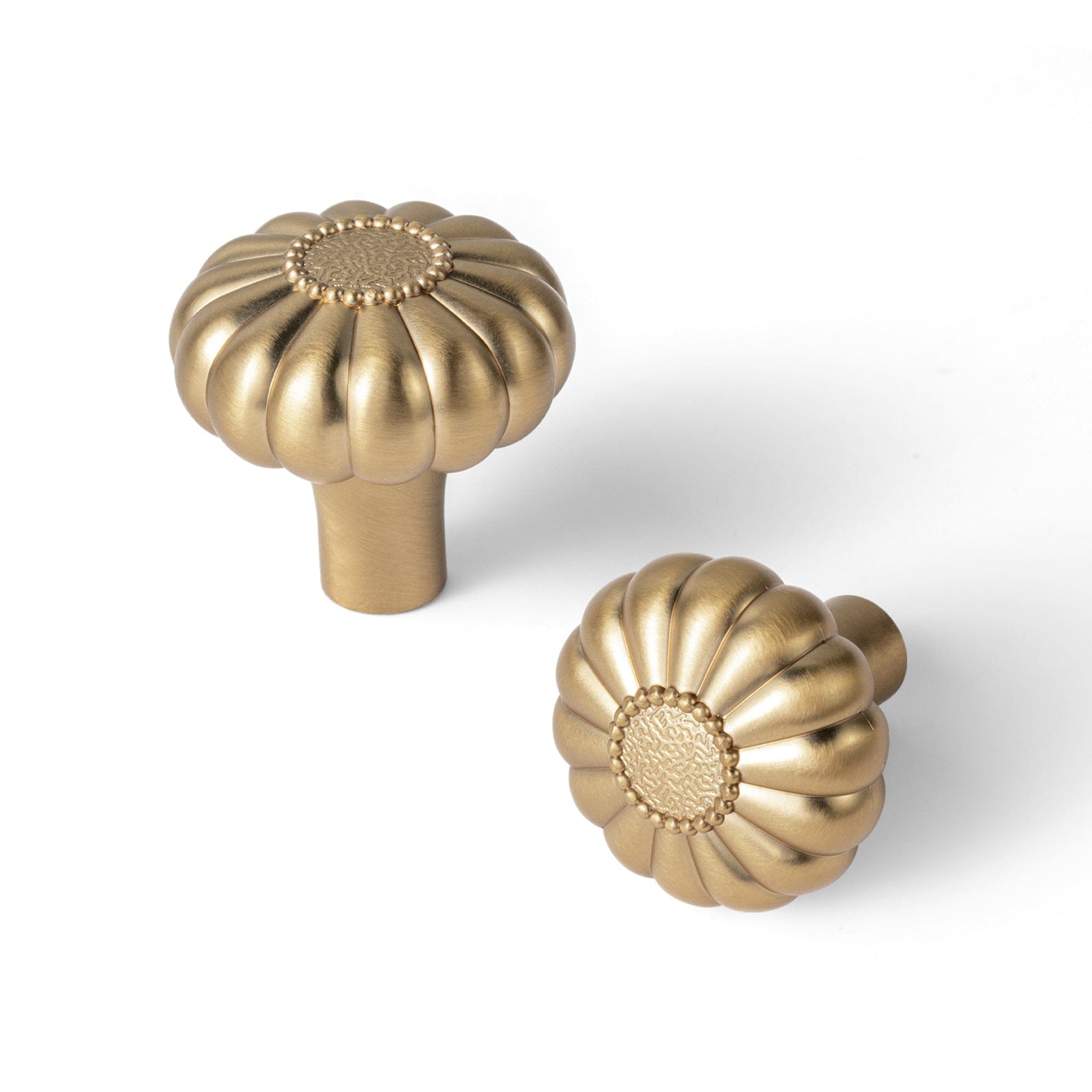 Goo-Ki Champagne Bronze / 6 Pack Pumpkin Shape Vintage Cabinet Knobs 1.25 Inch Diameter Drawer Knobs